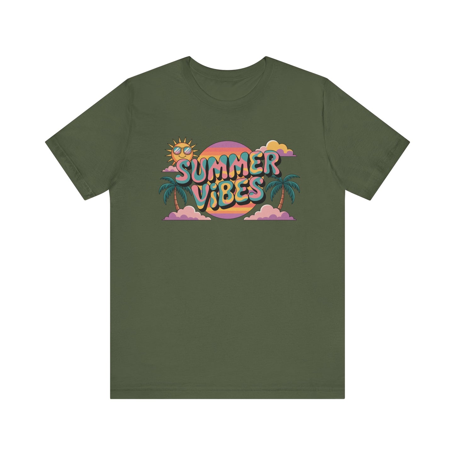 Summer Vibes Graphic Tee, Beachwear, Vacation Shirt, Gift for Sun Lovers, Retro Summer Apparel, Unisex T-Shirt