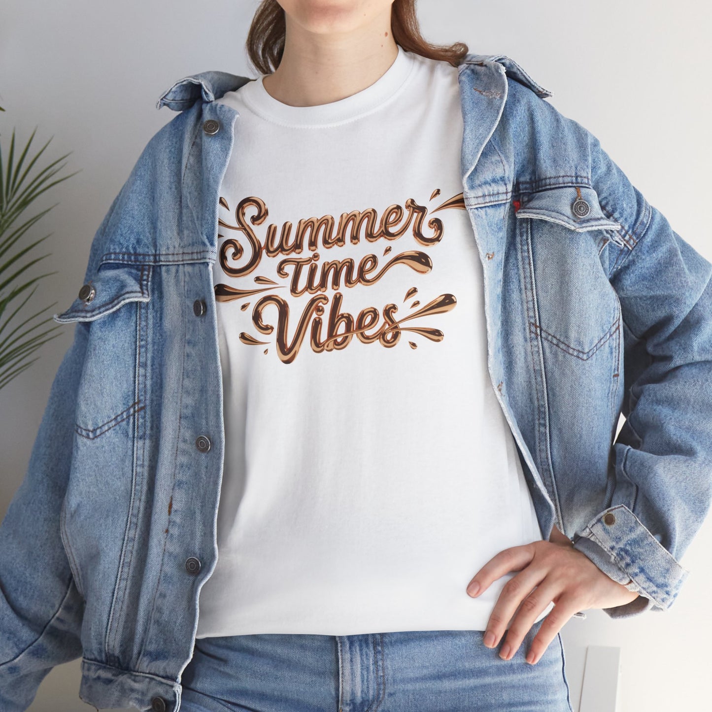 Summer Time Vibes Unisex Heavy Cotton Tee | Cute Summer Shirt, Beachwear, Vacation T-Shirt, Gift for Friends, Casual Style