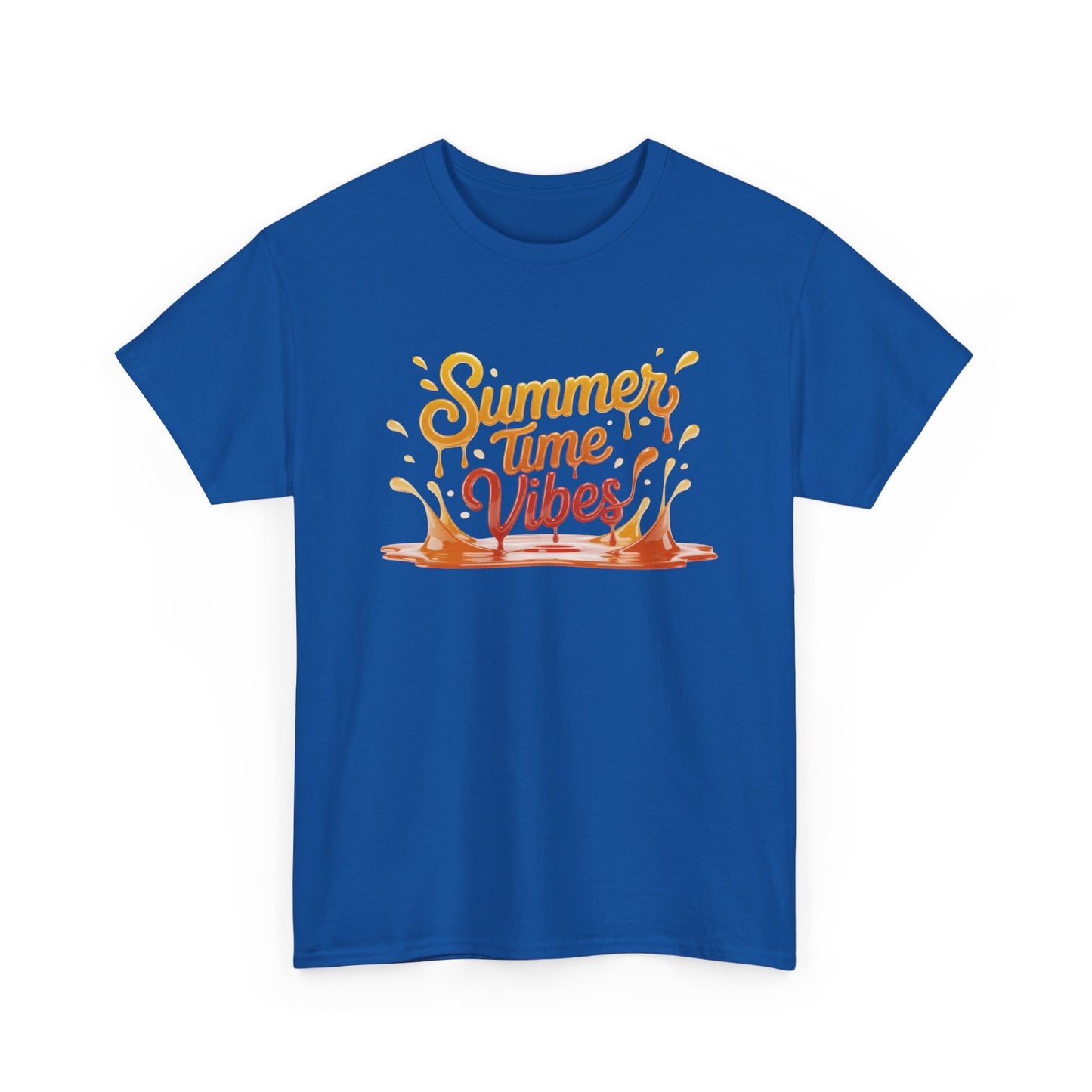 Summer Time Vibes Unisex Heavy Cotton Tee, Casual Summer Clothing, Beachwear, Vacation Top, Gift for Friends