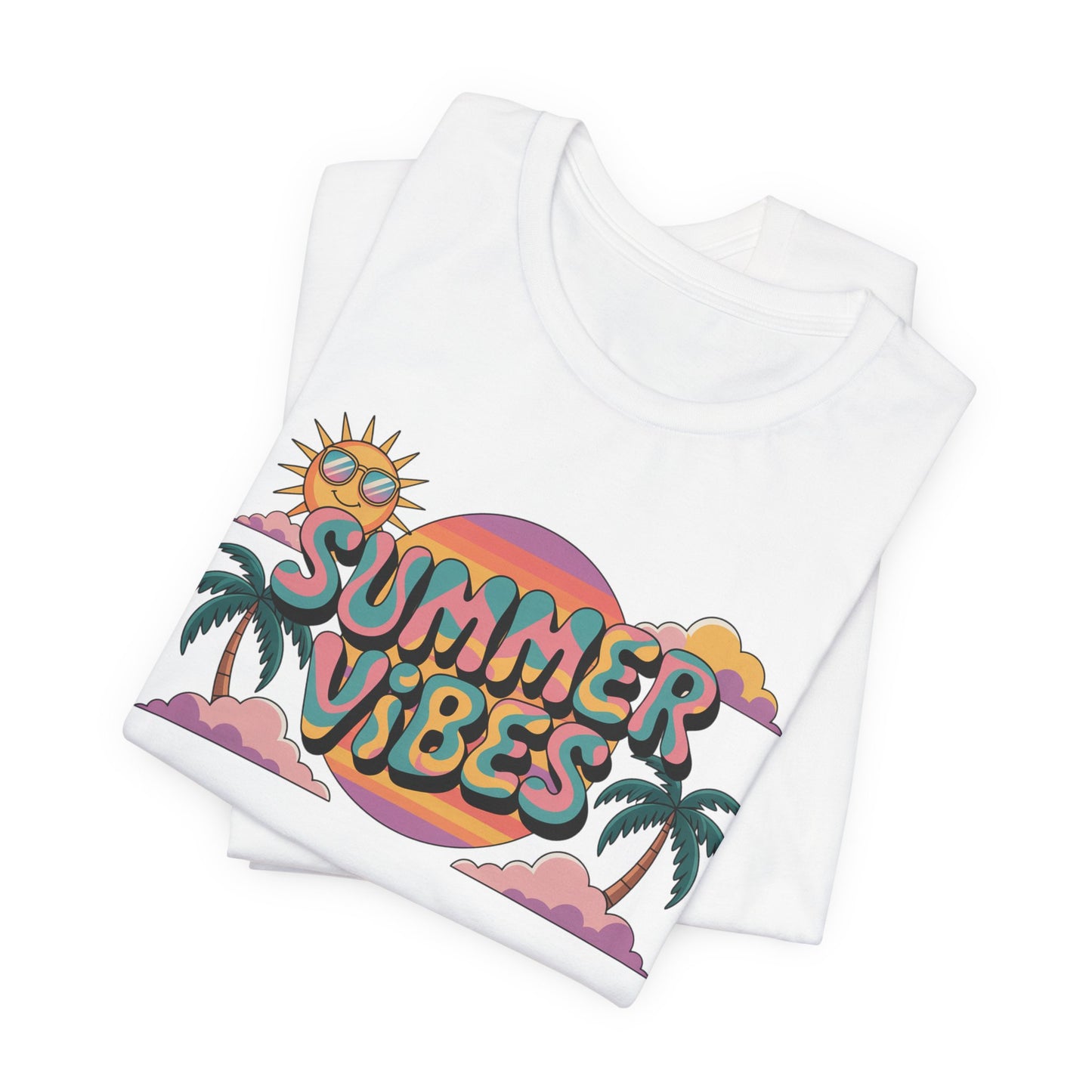 Summer Vibes Graphic Tee, Beachwear, Vacation Shirt, Gift for Sun Lovers, Retro Summer Apparel, Unisex T-Shirt