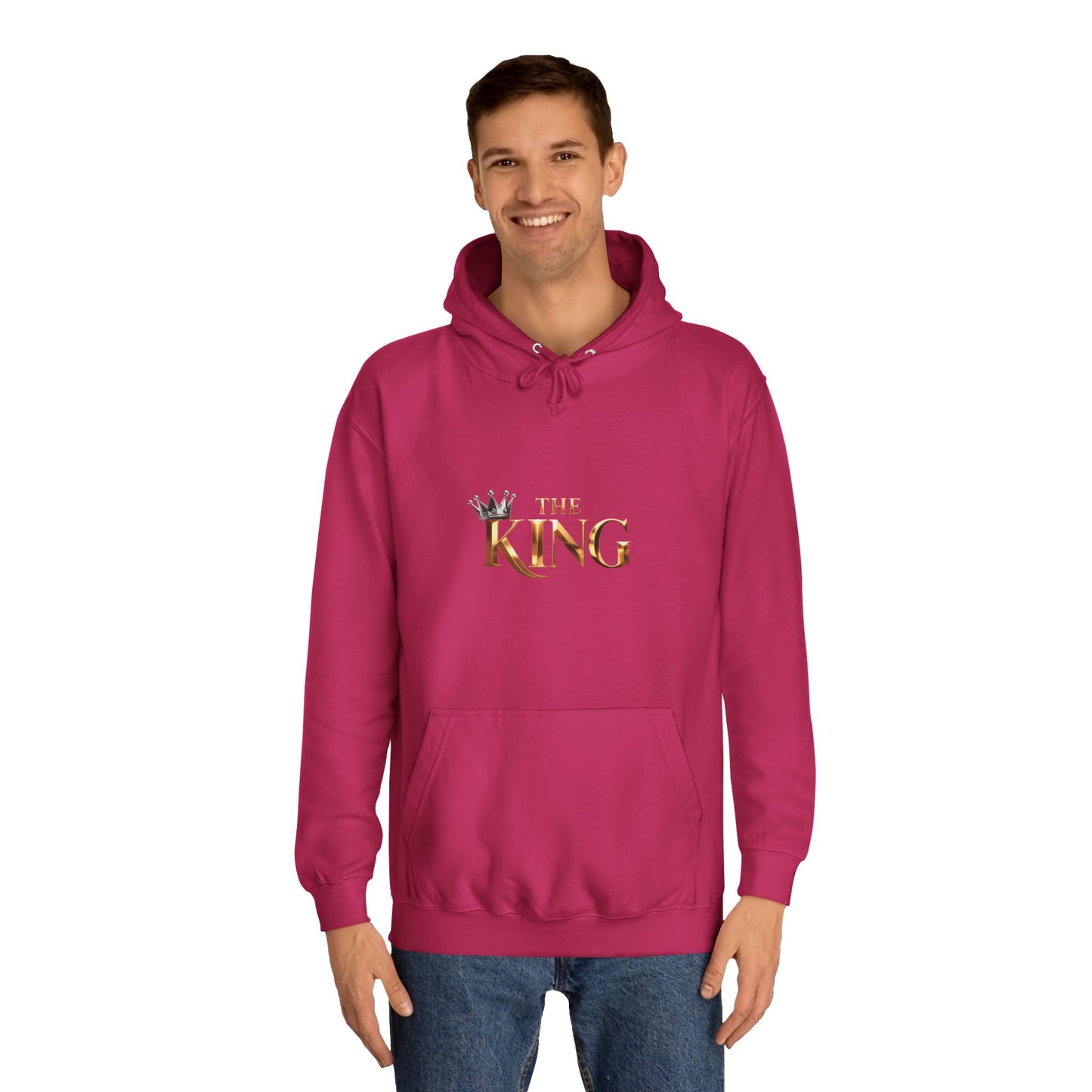 Cool Unisex College Hoodie with 'King' Print, Perfect for Students, Gifts, Casual Wear, College Events, Street Style