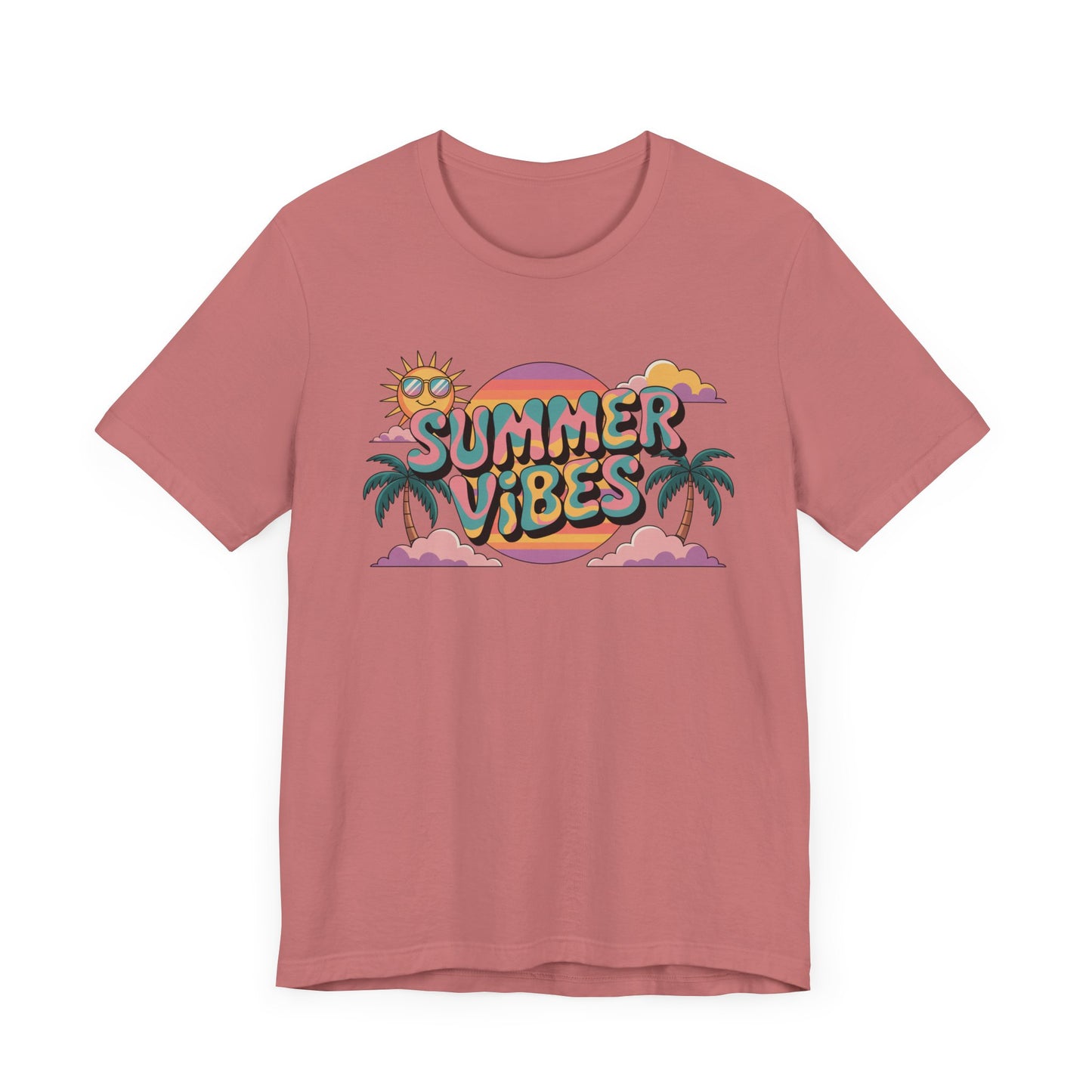 Summer Vibes Graphic Tee, Beachwear, Vacation Shirt, Gift for Sun Lovers, Retro Summer Apparel, Unisex T-Shirt