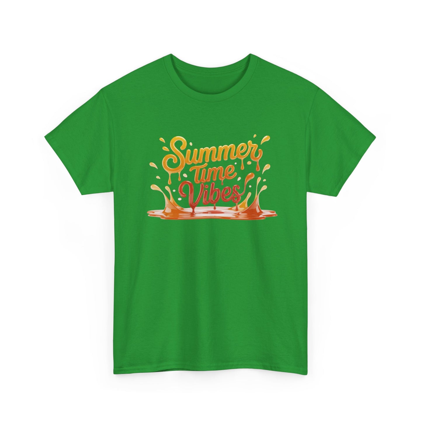 Summer Time Vibes Unisex Heavy Cotton Tee, Casual Summer Clothing, Beachwear, Vacation Top, Gift for Friends