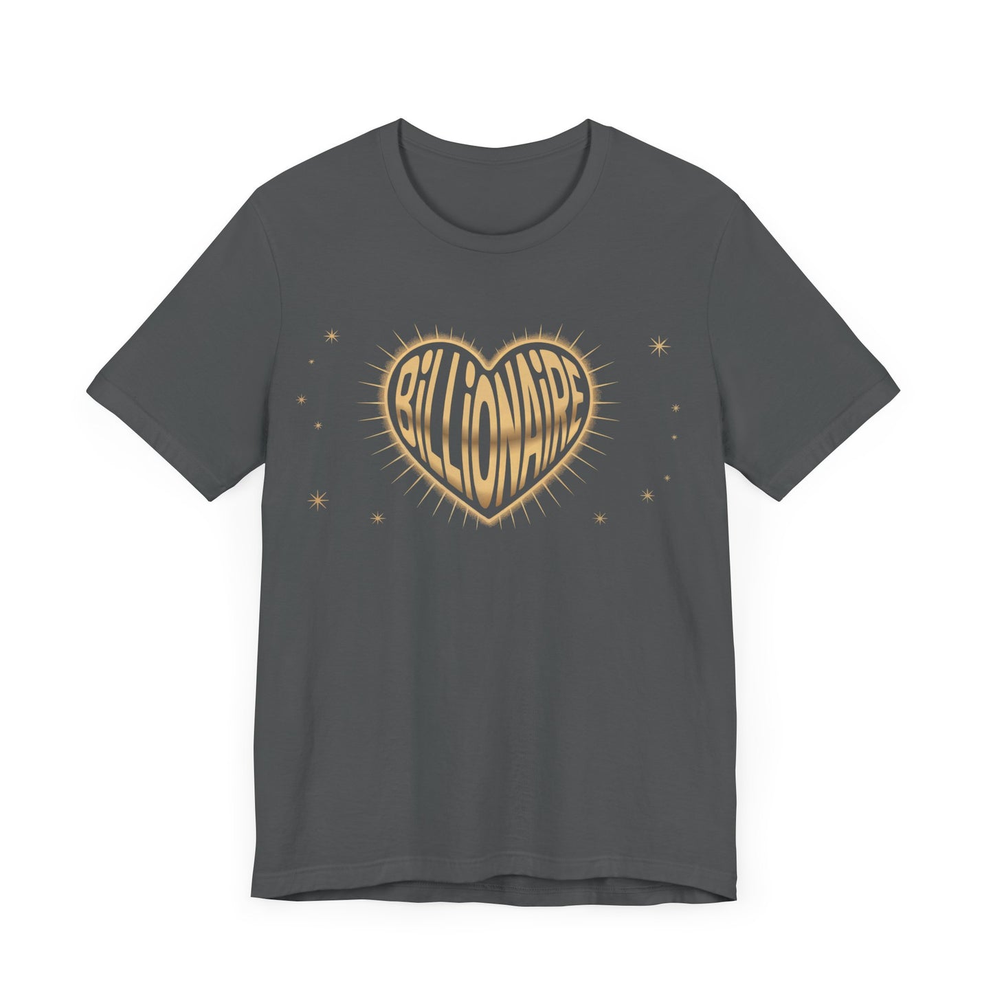 Billionaire Heart Tee, Unisex Jersey Short Sleeve Shirt, Casual Tee for Success Enthusiasts, Gift for Entrepreneurs, Motivational T-Shirt