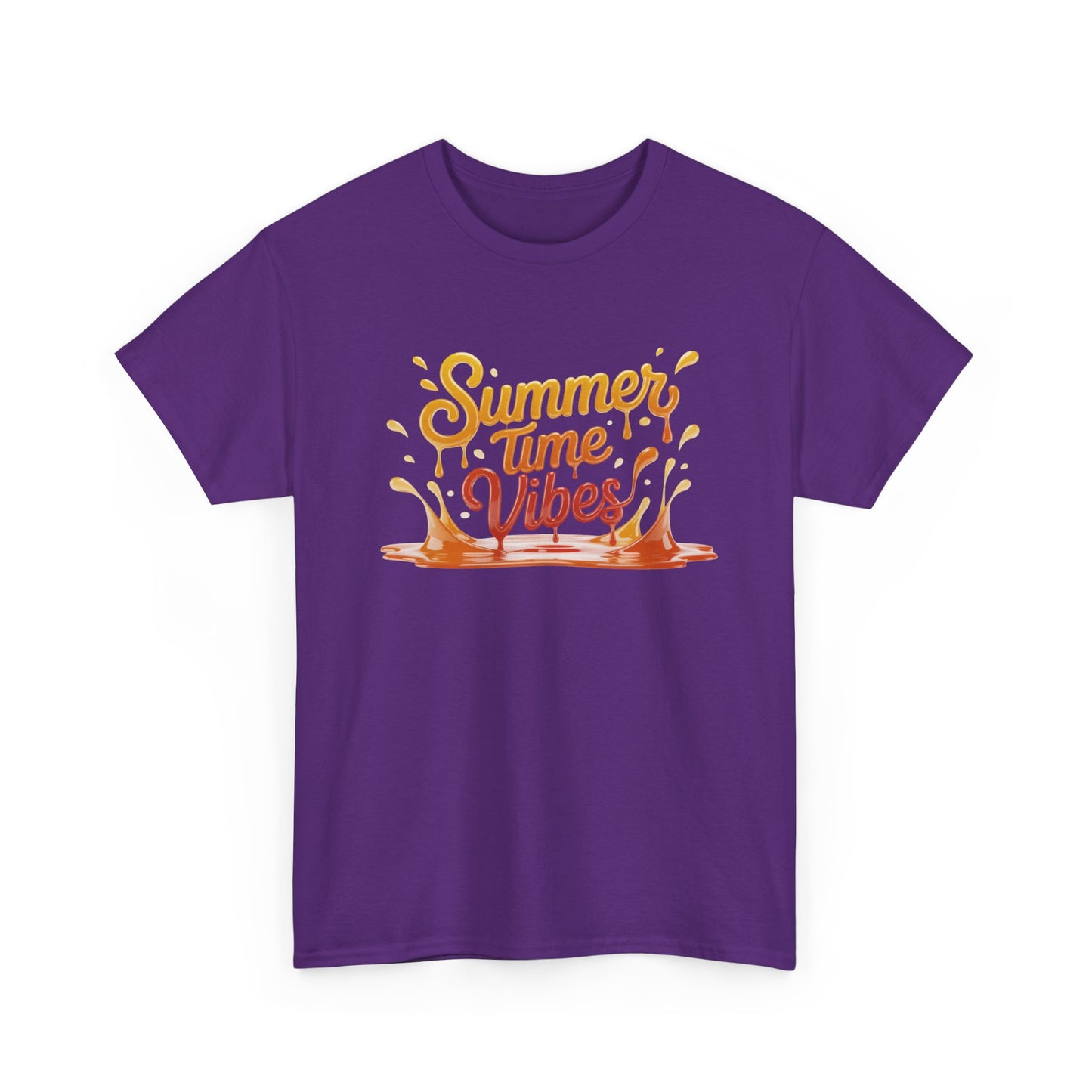 Summer Time Vibes Unisex Heavy Cotton Tee, Casual Summer Clothing, Beachwear, Vacation Top, Gift for Friends