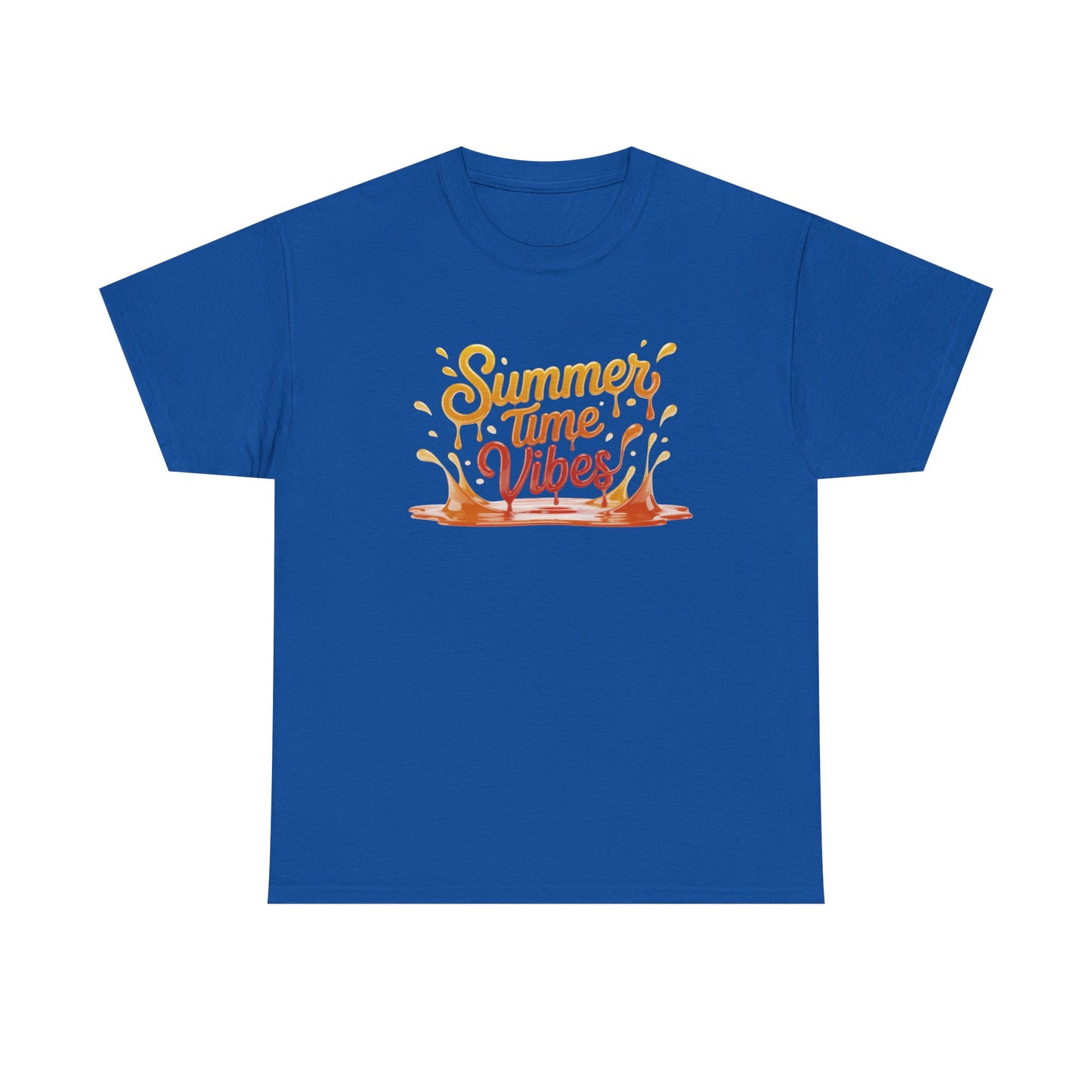 Summer Time Vibes Unisex Heavy Cotton Tee, Casual Summer Clothing, Beachwear, Vacation Top, Gift for Friends