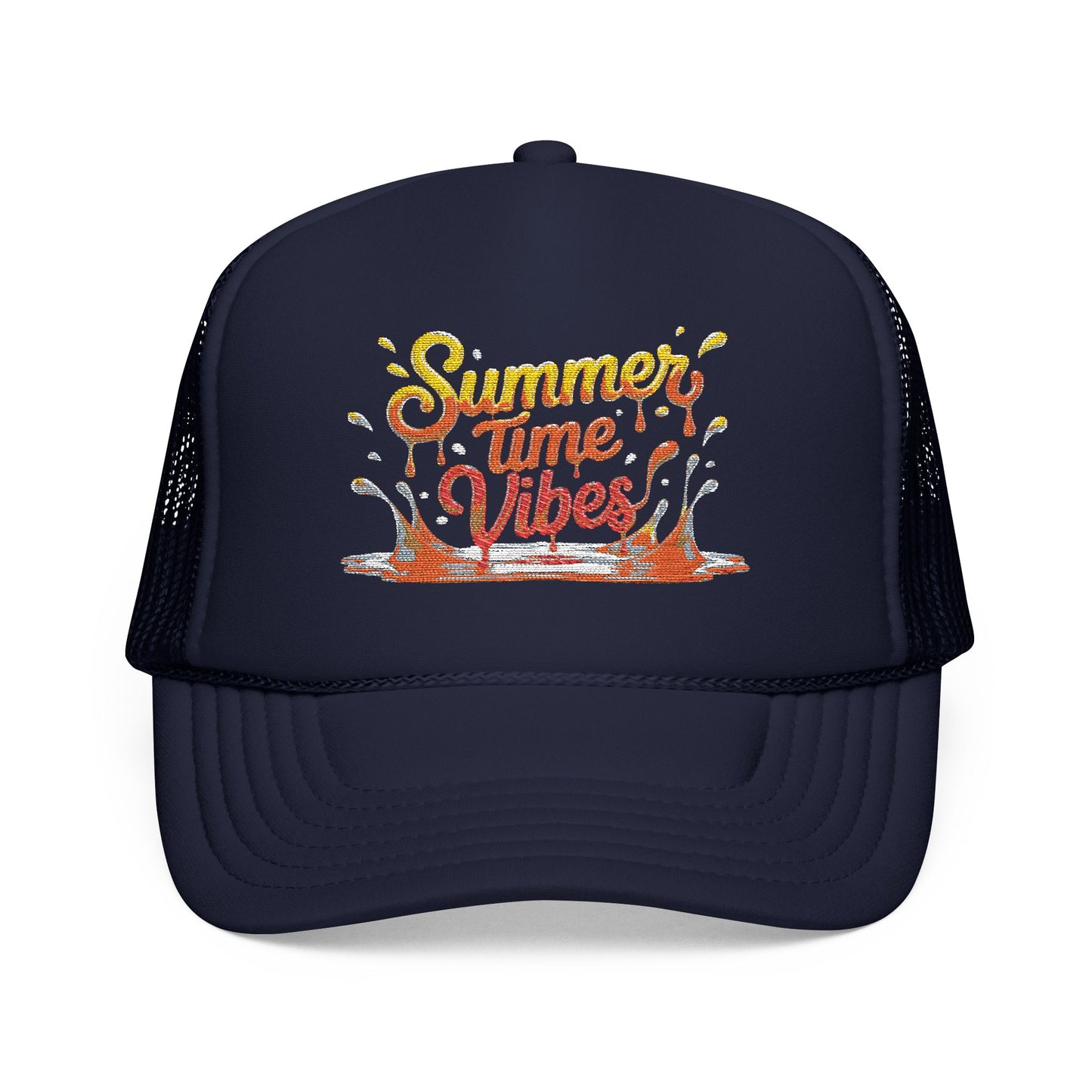 Summer Time Vibes Foam Trucker Hat, Beach Hat, Gift for Him/Her, Summer Accessory, Casual Cap, Outdoor Fun