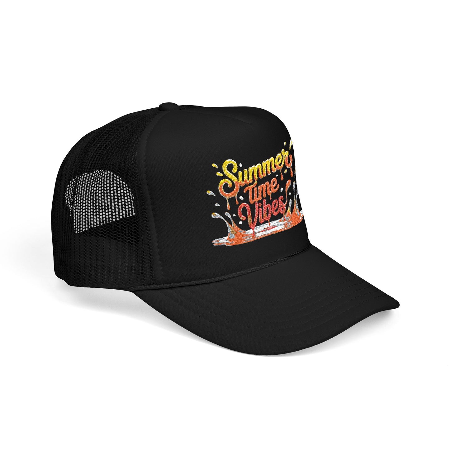 Summer Time Vibes Foam Trucker Hat, Beach Hat, Gift for Him/Her, Summer Accessory, Casual Cap, Outdoor Fun