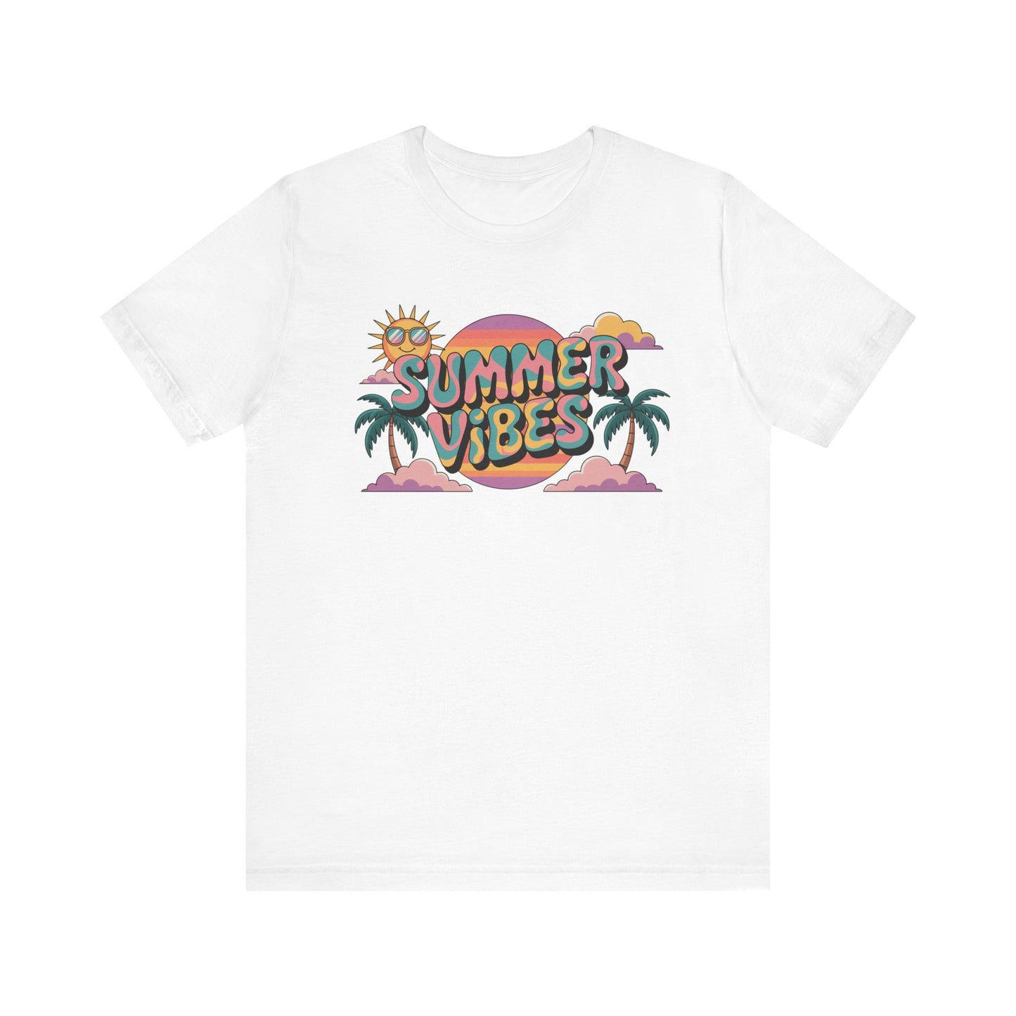 Summer Vibes Graphic Tee, Beachwear, Vacation Shirt, Gift for Sun Lovers, Retro Summer Apparel, Unisex T-Shirt