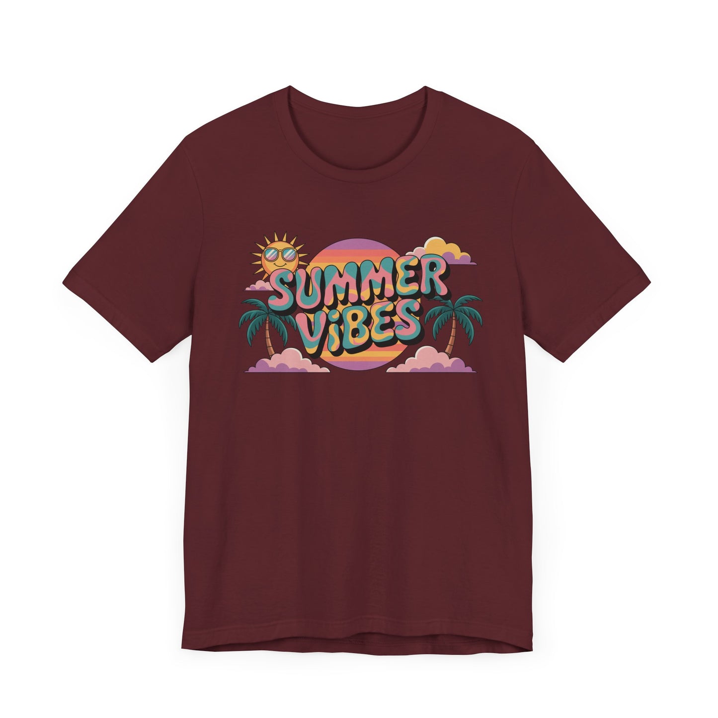 Summer Vibes Graphic Tee, Beachwear, Vacation Shirt, Gift for Sun Lovers, Retro Summer Apparel, Unisex T-Shirt