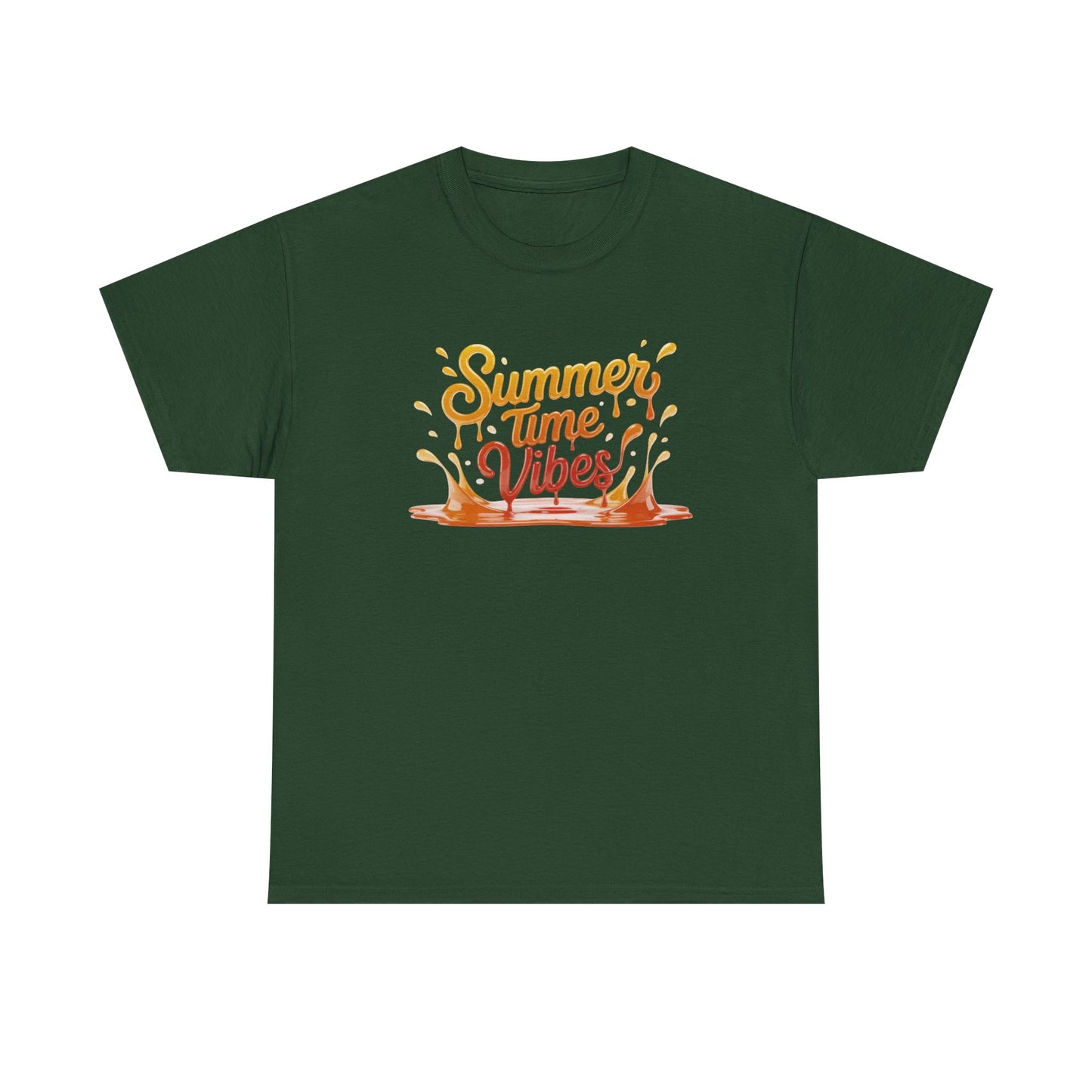 Summer Time Vibes Unisex Heavy Cotton Tee, Casual Summer Clothing, Beachwear, Vacation Top, Gift for Friends