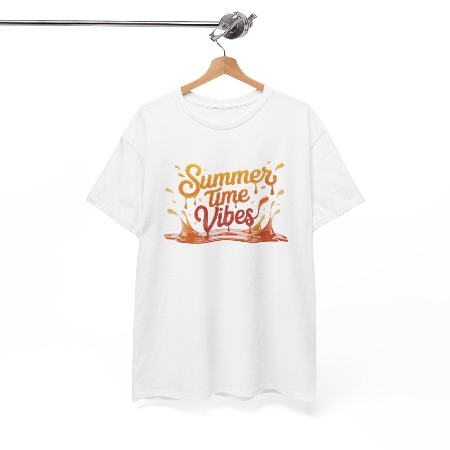 Summer Time Vibes Unisex Heavy Cotton Tee, Casual Summer Clothing, Beachwear, Vacation Top, Gift for Friends