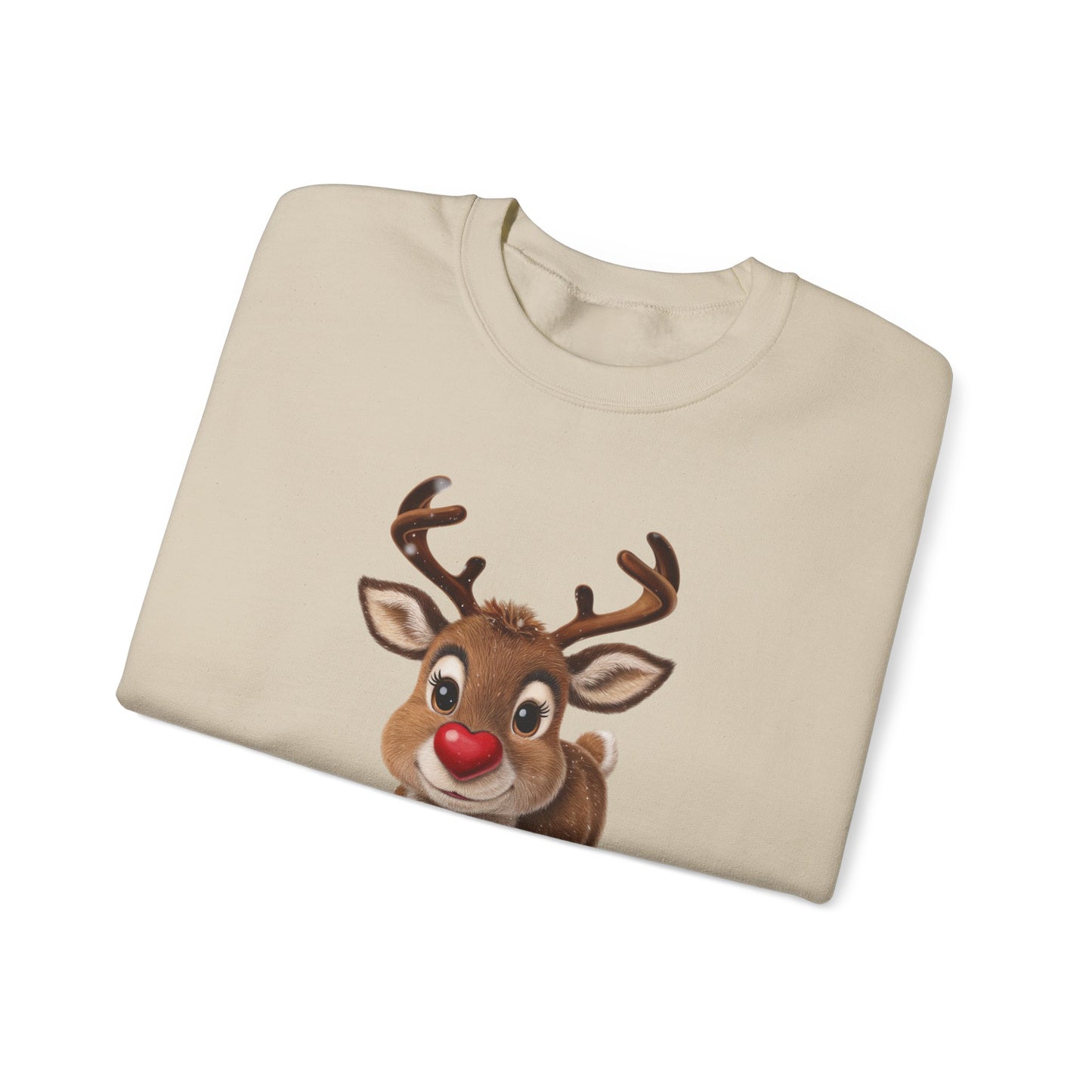 Adorable Reindeer Sweatshirt, Cozy Holiday Wear, Christmas Gift, Winter Outfit, Cute Crewneck