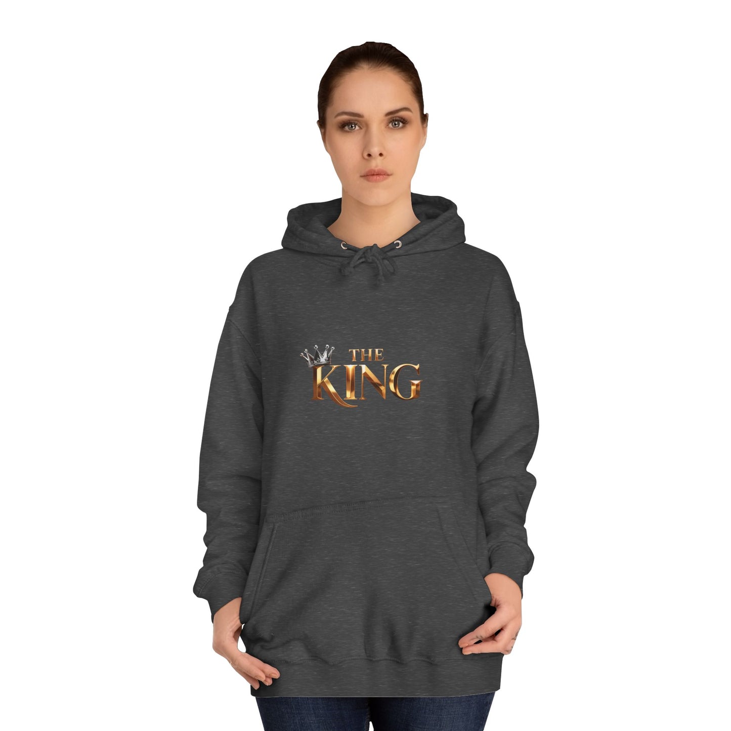 Cool Unisex College Hoodie with 'King' Print, Perfect for Students, Gifts, Casual Wear, College Events, Street Style