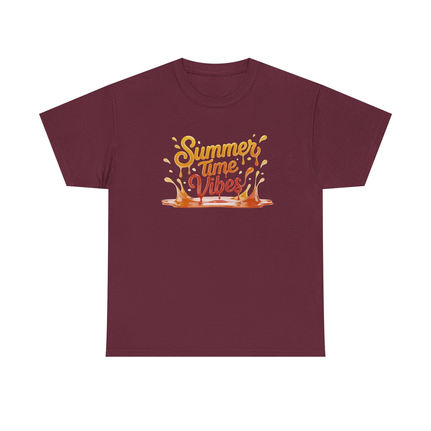 Summer Time Vibes Unisex Heavy Cotton Tee, Casual Summer Clothing, Beachwear, Vacation Top, Gift for Friends