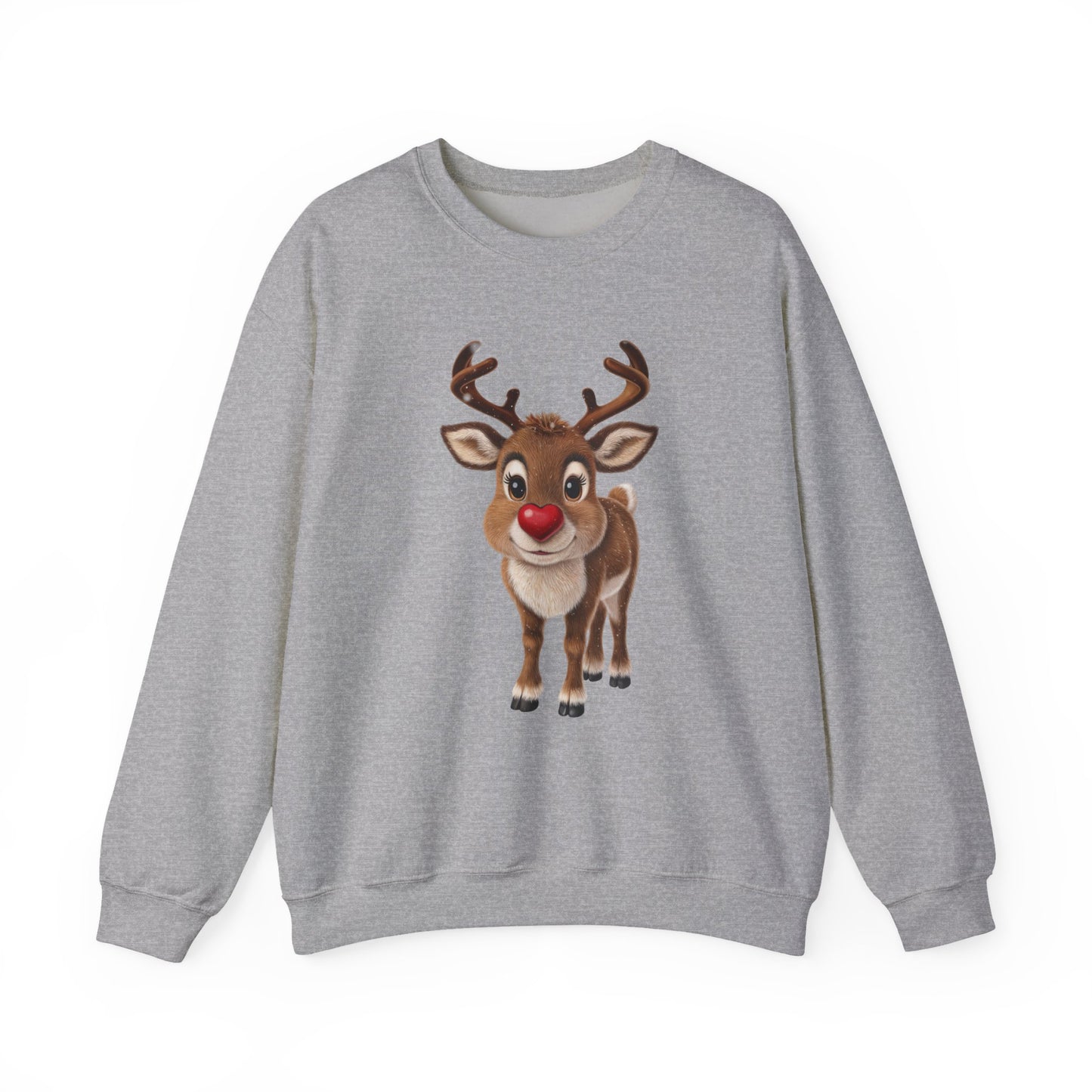 Adorable Reindeer Sweatshirt, Cozy Holiday Wear, Christmas Gift, Winter Outfit, Cute Crewneck