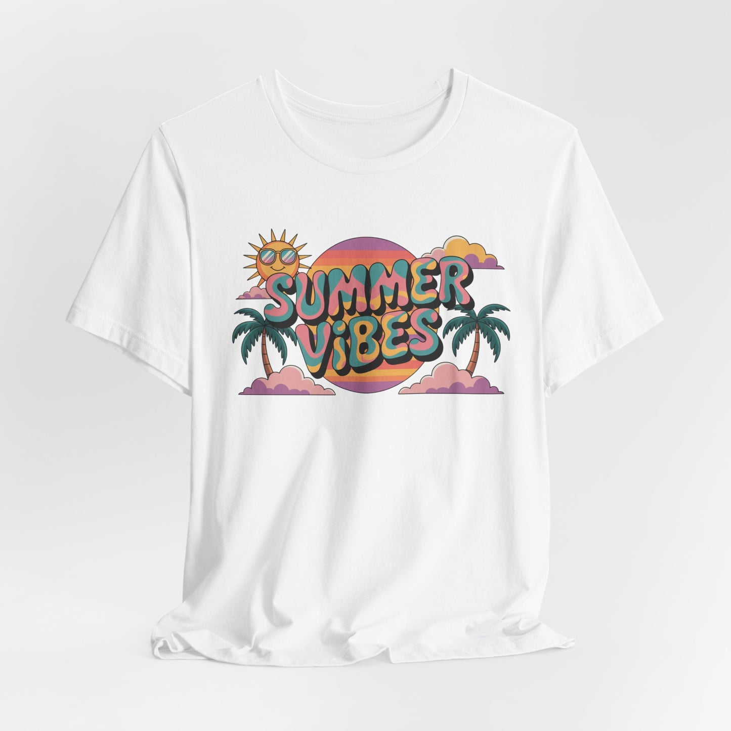 Summer Vibes Graphic Tee, Beachwear, Vacation Shirt, Gift for Sun Lovers, Retro Summer Apparel, Unisex T-Shirt