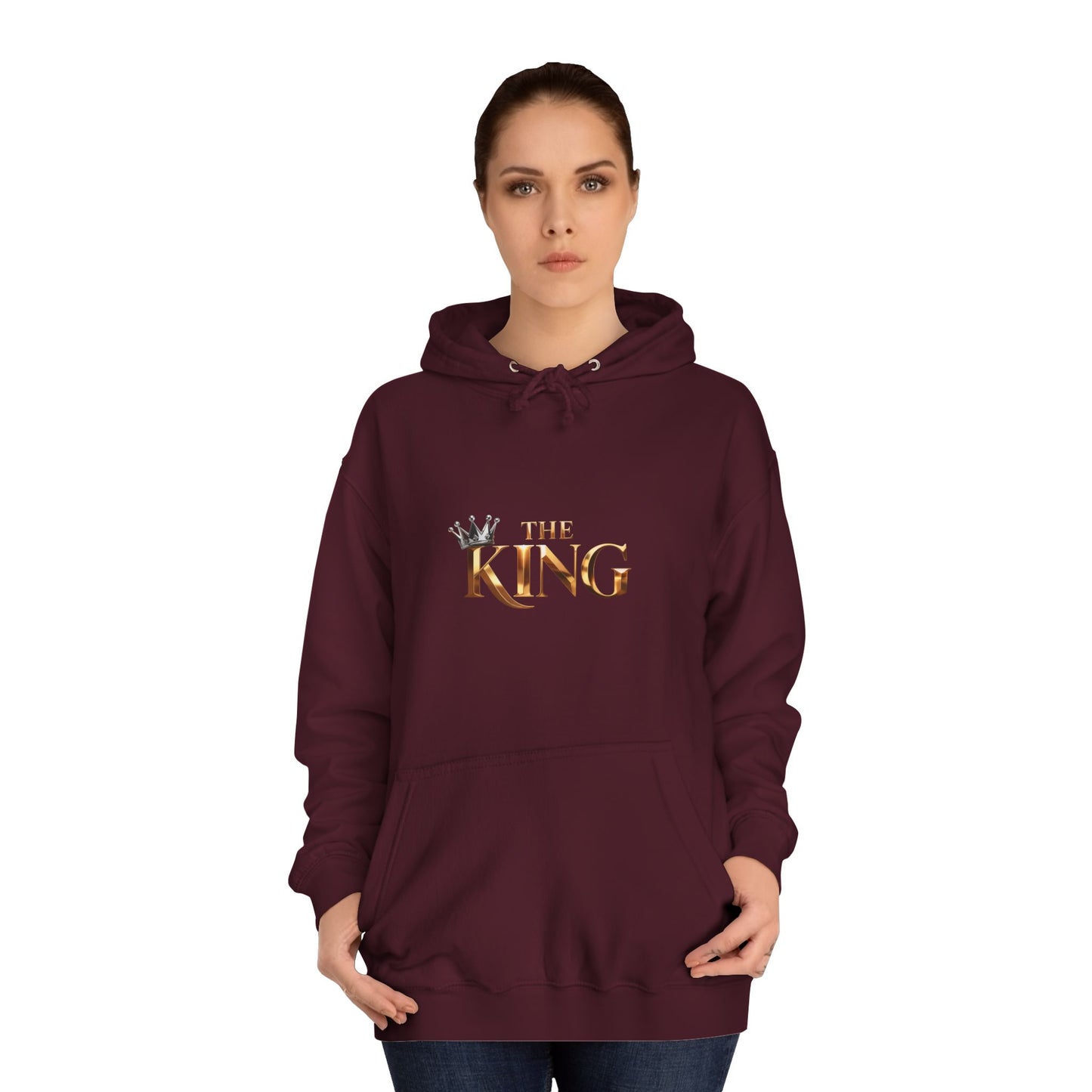 Cool Unisex College Hoodie with 'King' Print, Perfect for Students, Gifts, Casual Wear, College Events, Street Style