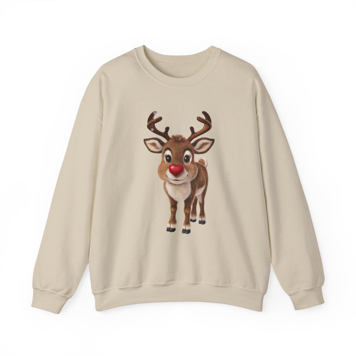 Adorable Reindeer Sweatshirt, Cozy Holiday Wear, Christmas Gift, Winter Outfit, Cute Crewneck