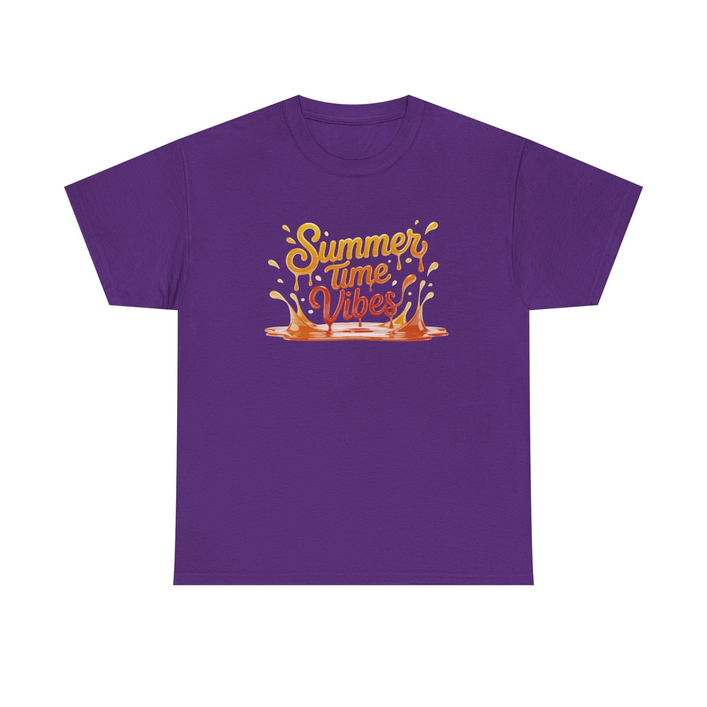 Summer Time Vibes Unisex Heavy Cotton Tee, Casual Summer Clothing, Beachwear, Vacation Top, Gift for Friends