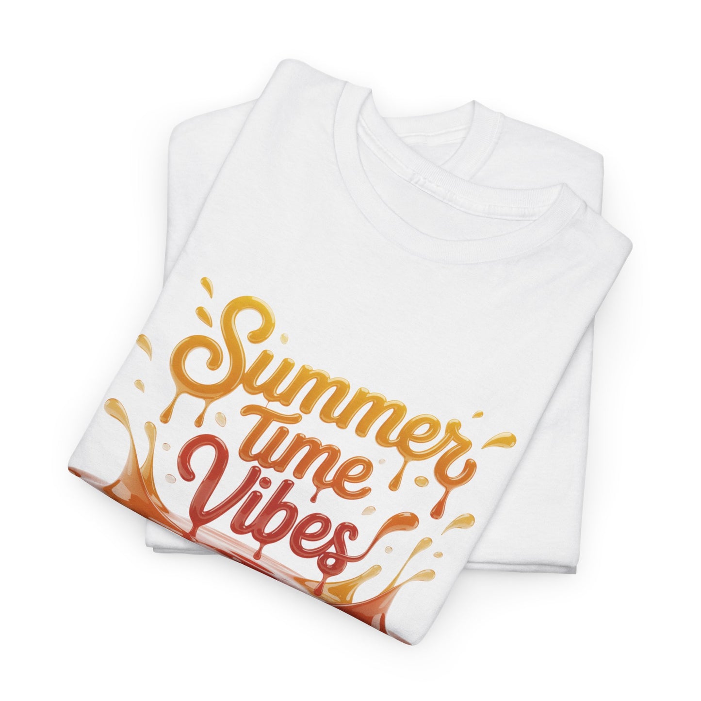 Summer Time Vibes Unisex Heavy Cotton Tee, Casual Summer Clothing, Beachwear, Vacation Top, Gift for Friends