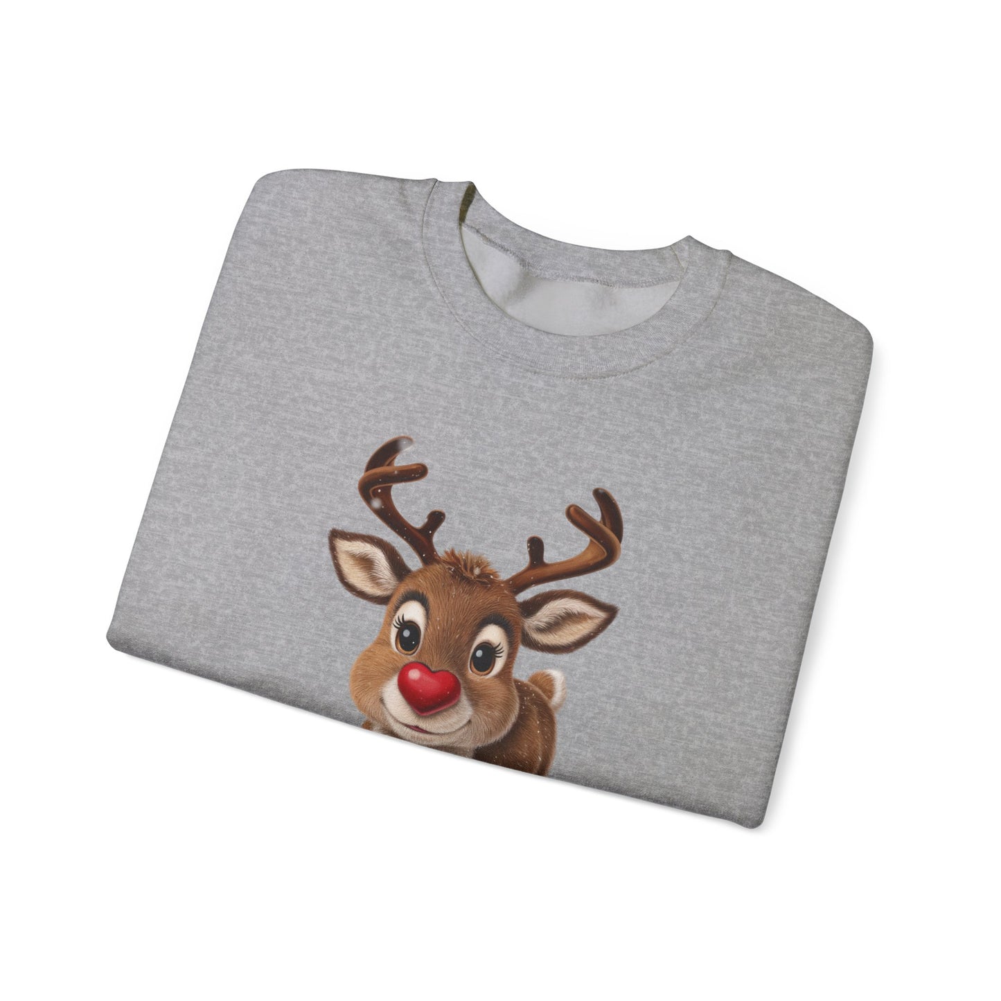 Adorable Reindeer Sweatshirt, Cozy Holiday Wear, Christmas Gift, Winter Outfit, Cute Crewneck