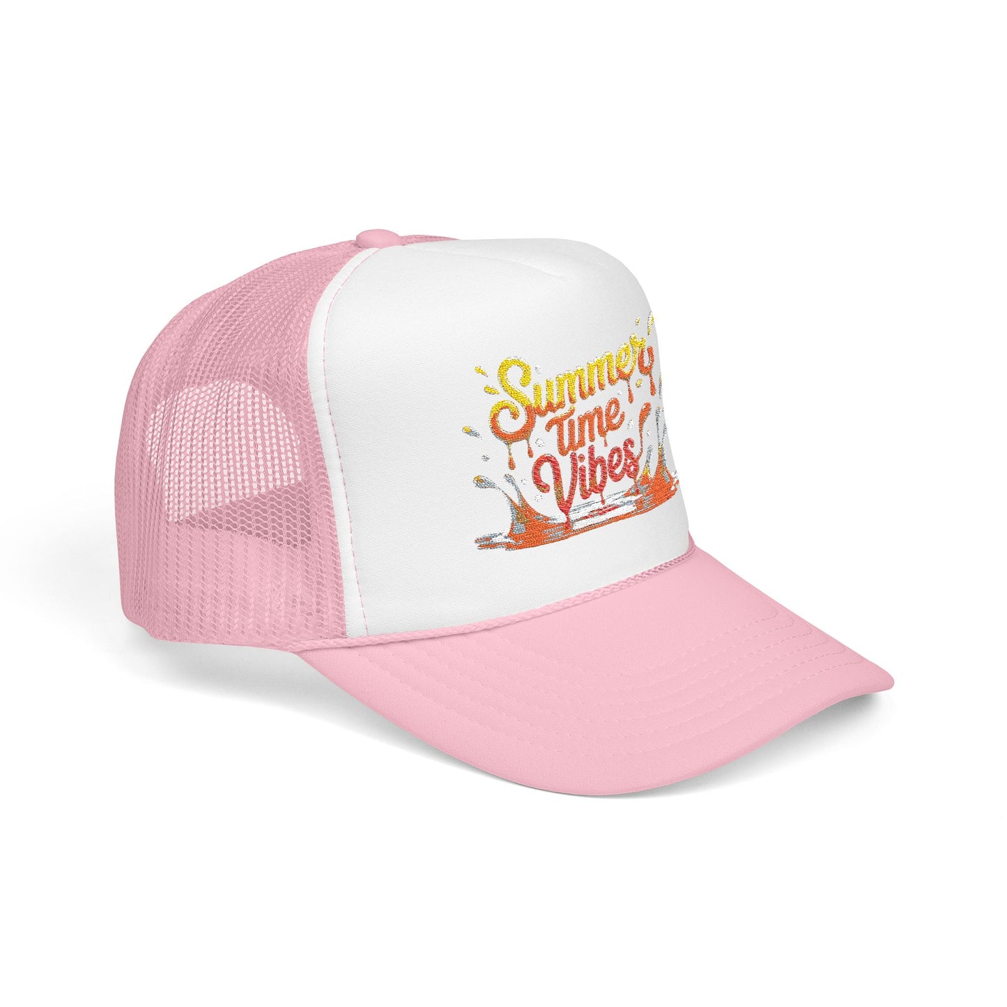 Summer Time Vibes Foam Trucker Hat, Beach Hat, Gift for Him/Her, Summer Accessory, Casual Cap, Outdoor Fun