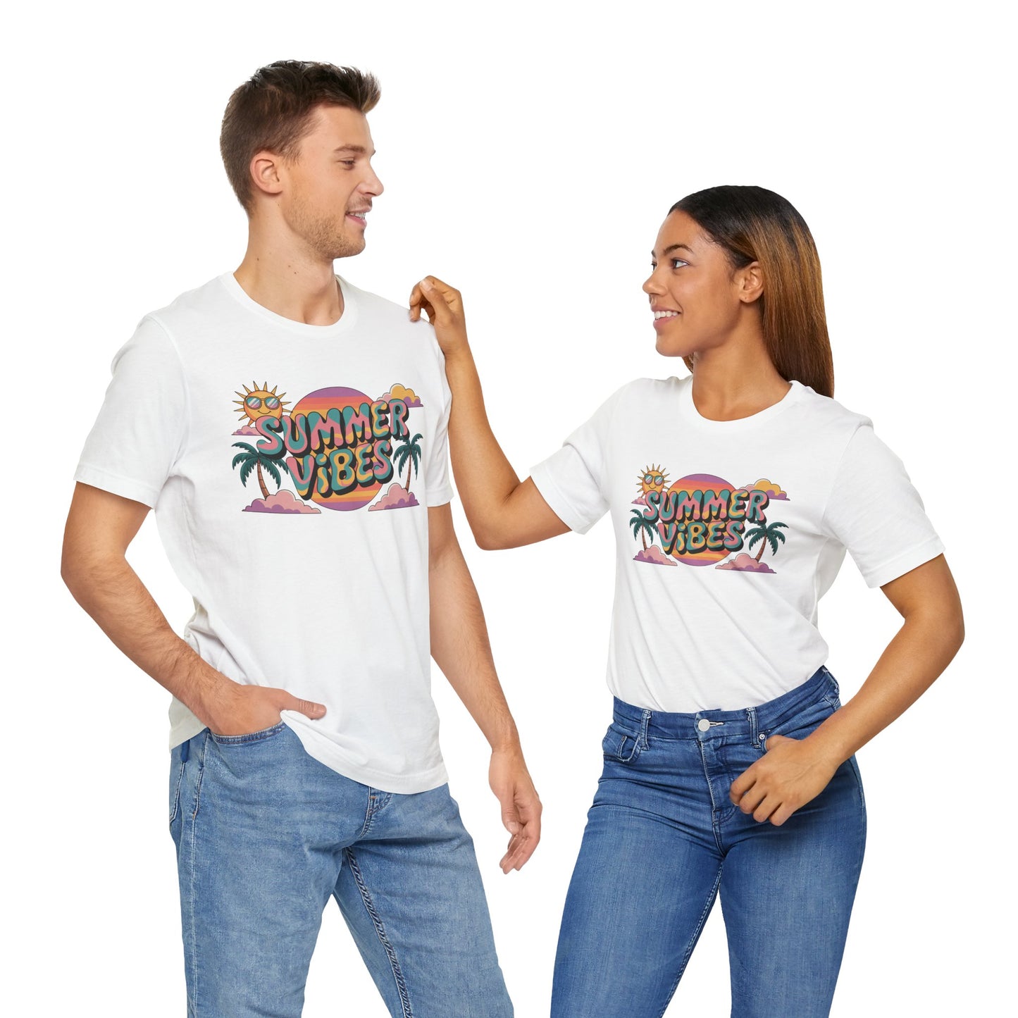 Summer Vibes Graphic Tee, Beachwear, Vacation Shirt, Gift for Sun Lovers, Retro Summer Apparel, Unisex T-Shirt