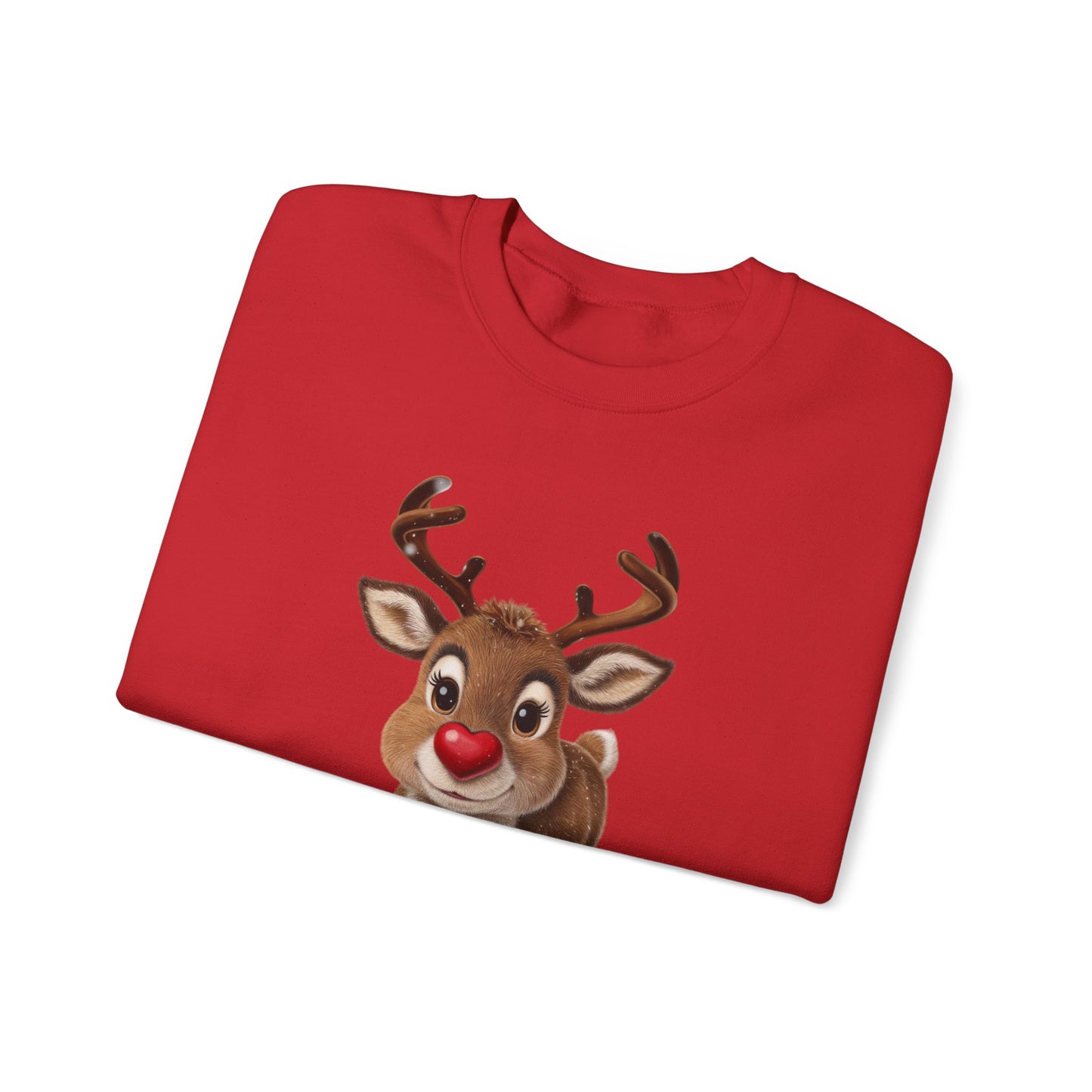 Adorable Reindeer Sweatshirt, Cozy Holiday Wear, Christmas Gift, Winter Outfit, Cute Crewneck