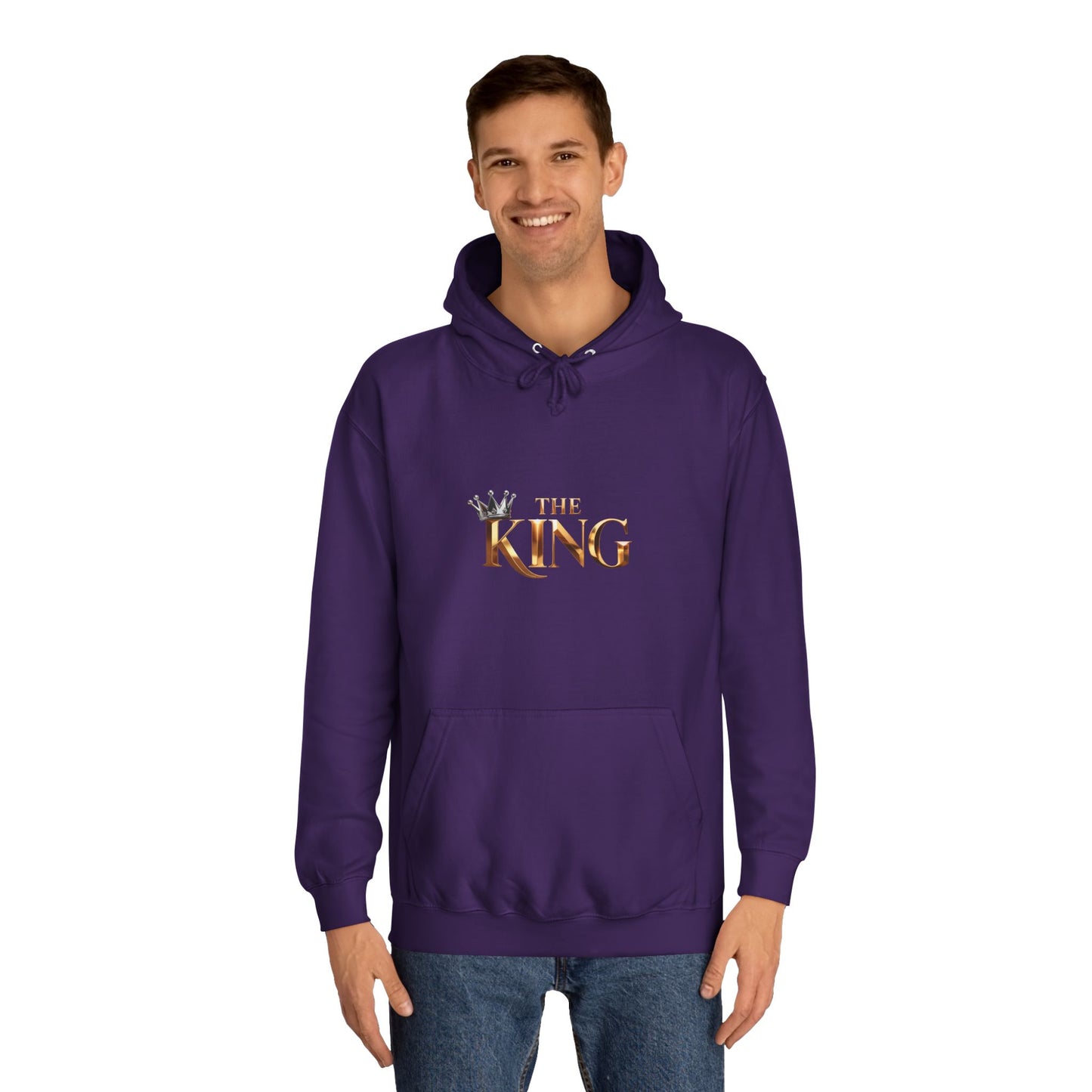 Cool Unisex College Hoodie with 'King' Print, Perfect for Students, Gifts, Casual Wear, College Events, Street Style