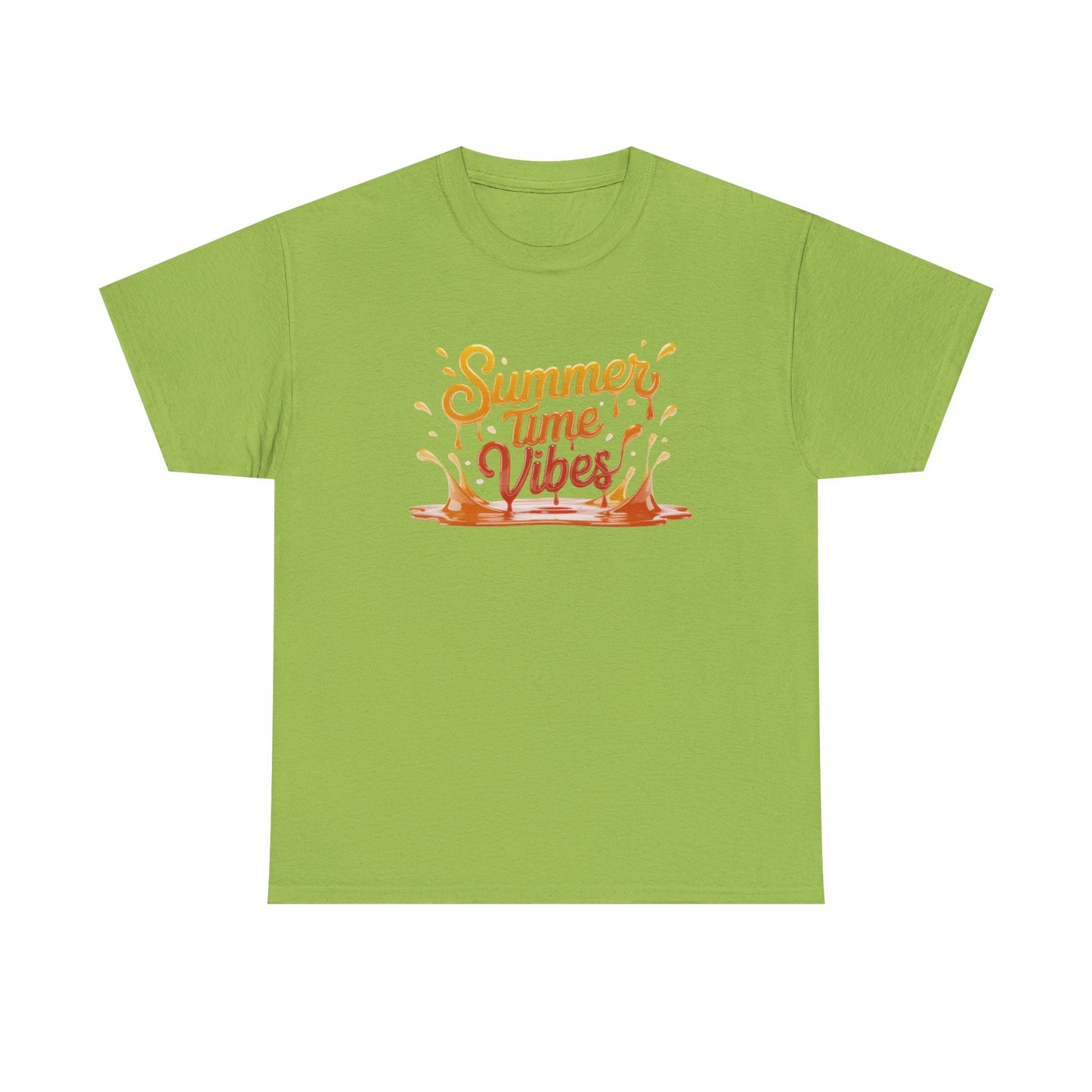 Summer Time Vibes Unisex Heavy Cotton Tee, Casual Summer Clothing, Beachwear, Vacation Top, Gift for Friends