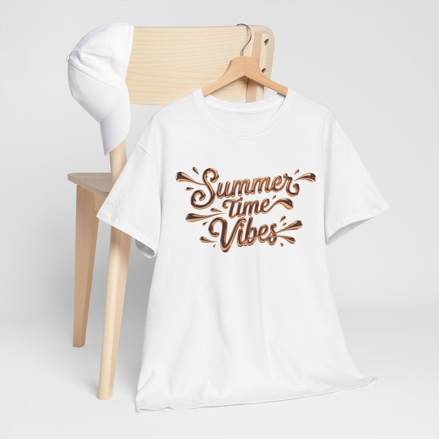 Summer Time Vibes Unisex Heavy Cotton Tee | Cute Summer Shirt, Beachwear, Vacation T-Shirt, Gift for Friends, Casual Style