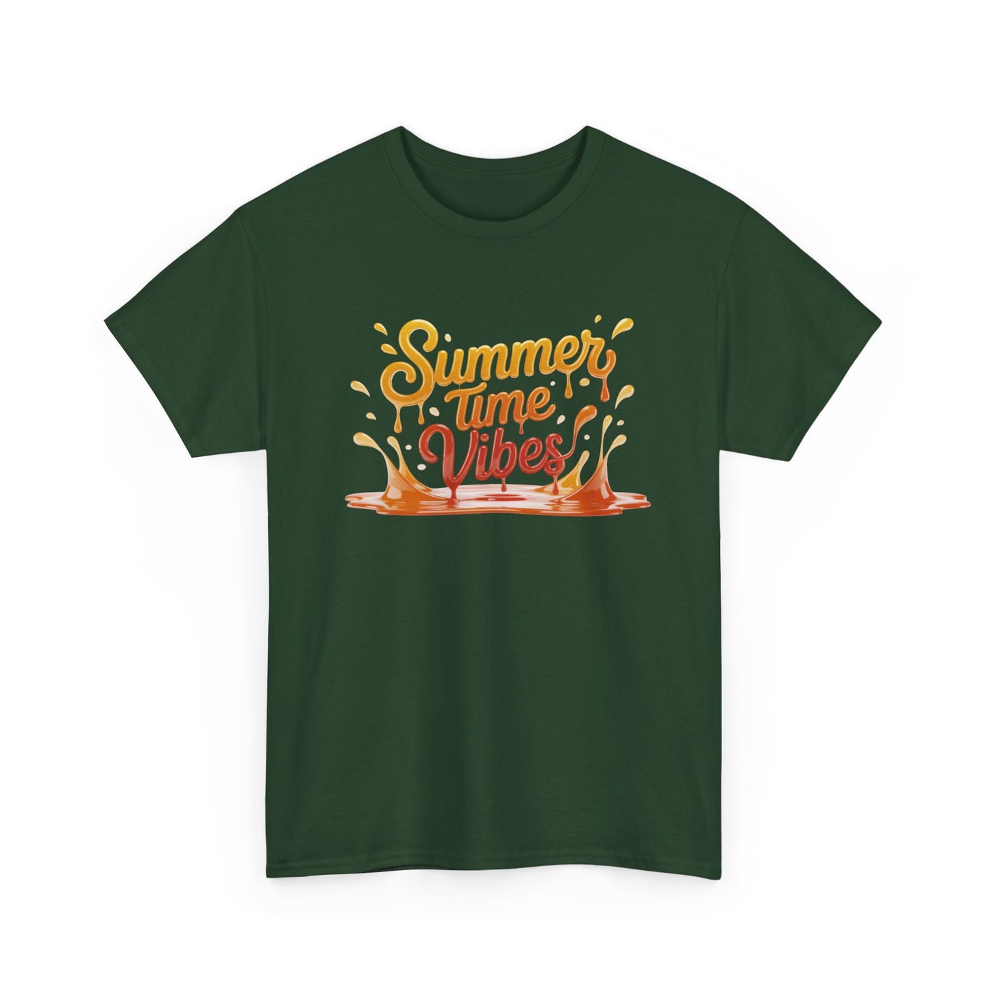Summer Time Vibes Unisex Heavy Cotton Tee, Casual Summer Clothing, Beachwear, Vacation Top, Gift for Friends