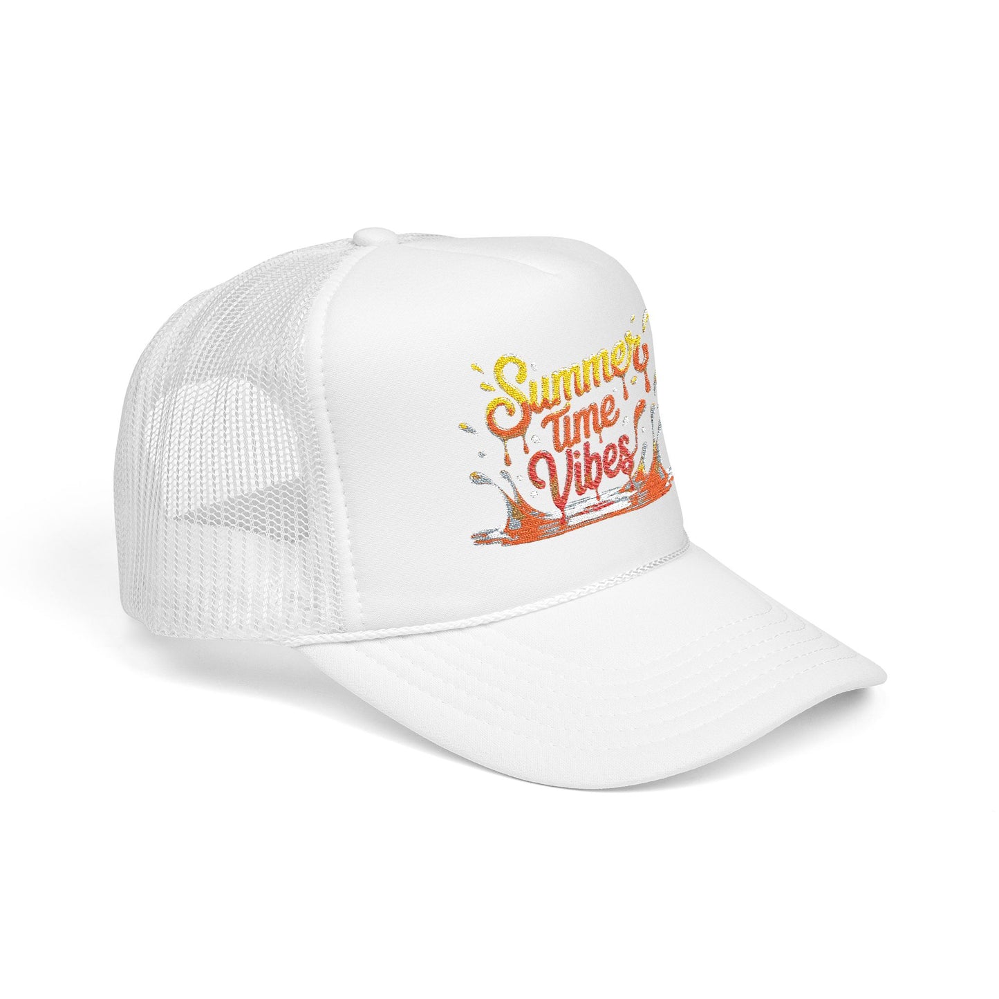 Summer Time Vibes Foam Trucker Hat, Beach Hat, Gift for Him/Her, Summer Accessory, Casual Cap, Outdoor Fun