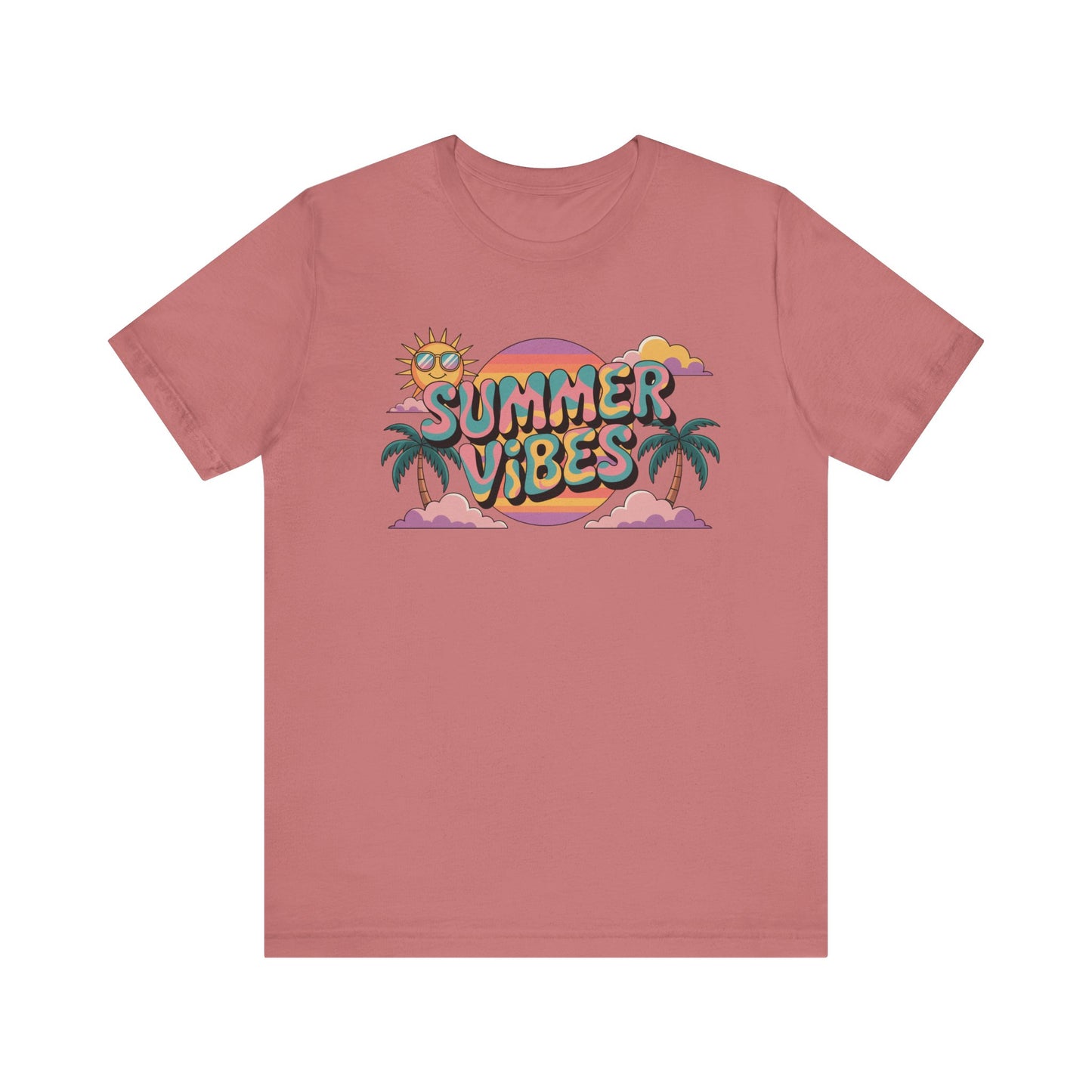 Summer Vibes Graphic Tee, Beachwear, Vacation Shirt, Gift for Sun Lovers, Retro Summer Apparel, Unisex T-Shirt