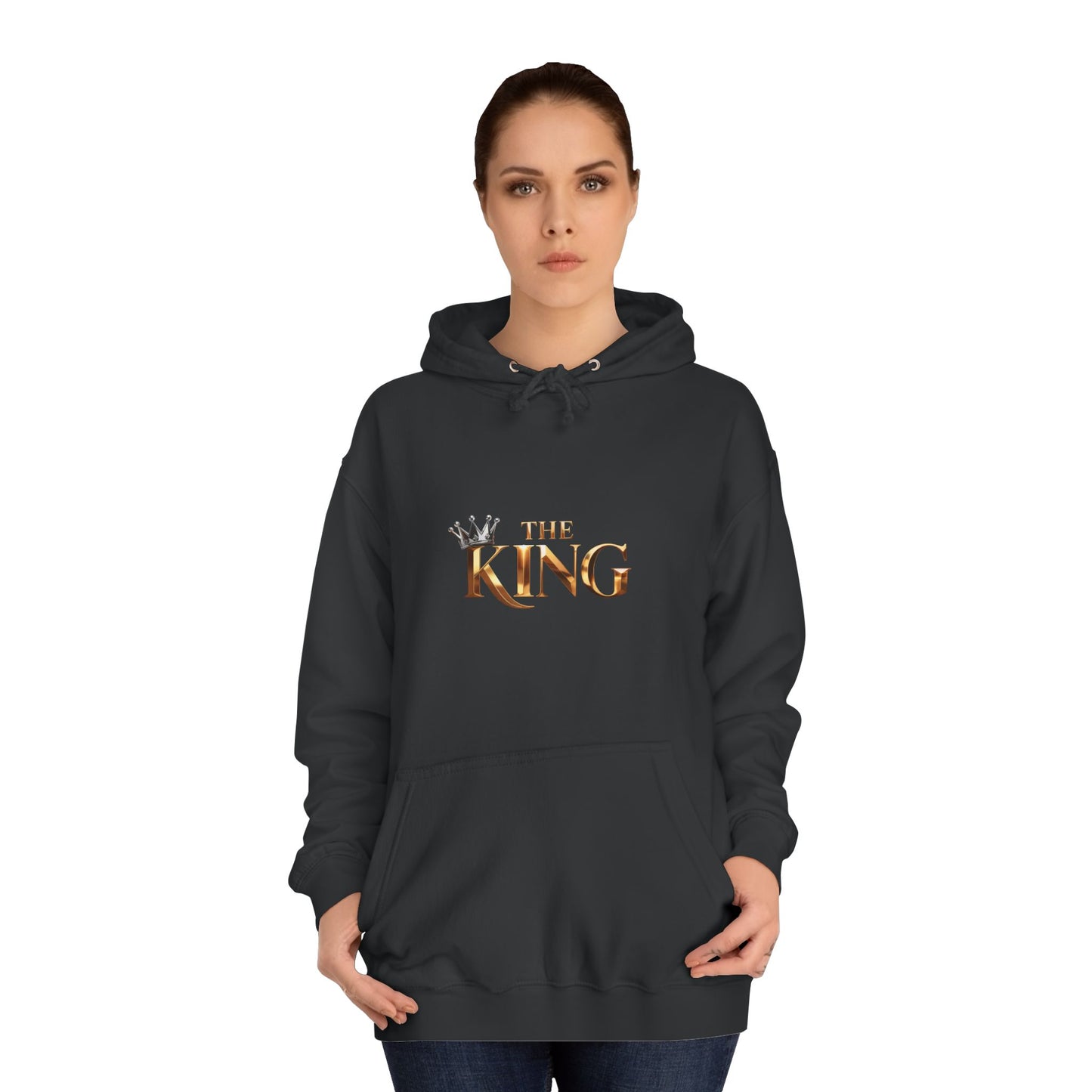 Cool Unisex College Hoodie with 'King' Print, Perfect for Students, Gifts, Casual Wear, College Events, Street Style