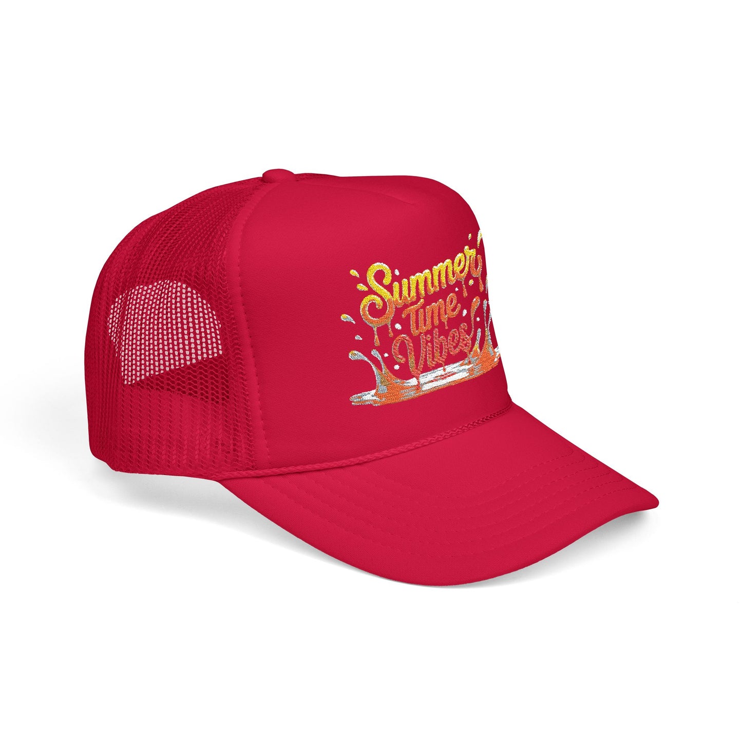 Summer Time Vibes Foam Trucker Hat, Beach Hat, Gift for Him/Her, Summer Accessory, Casual Cap, Outdoor Fun