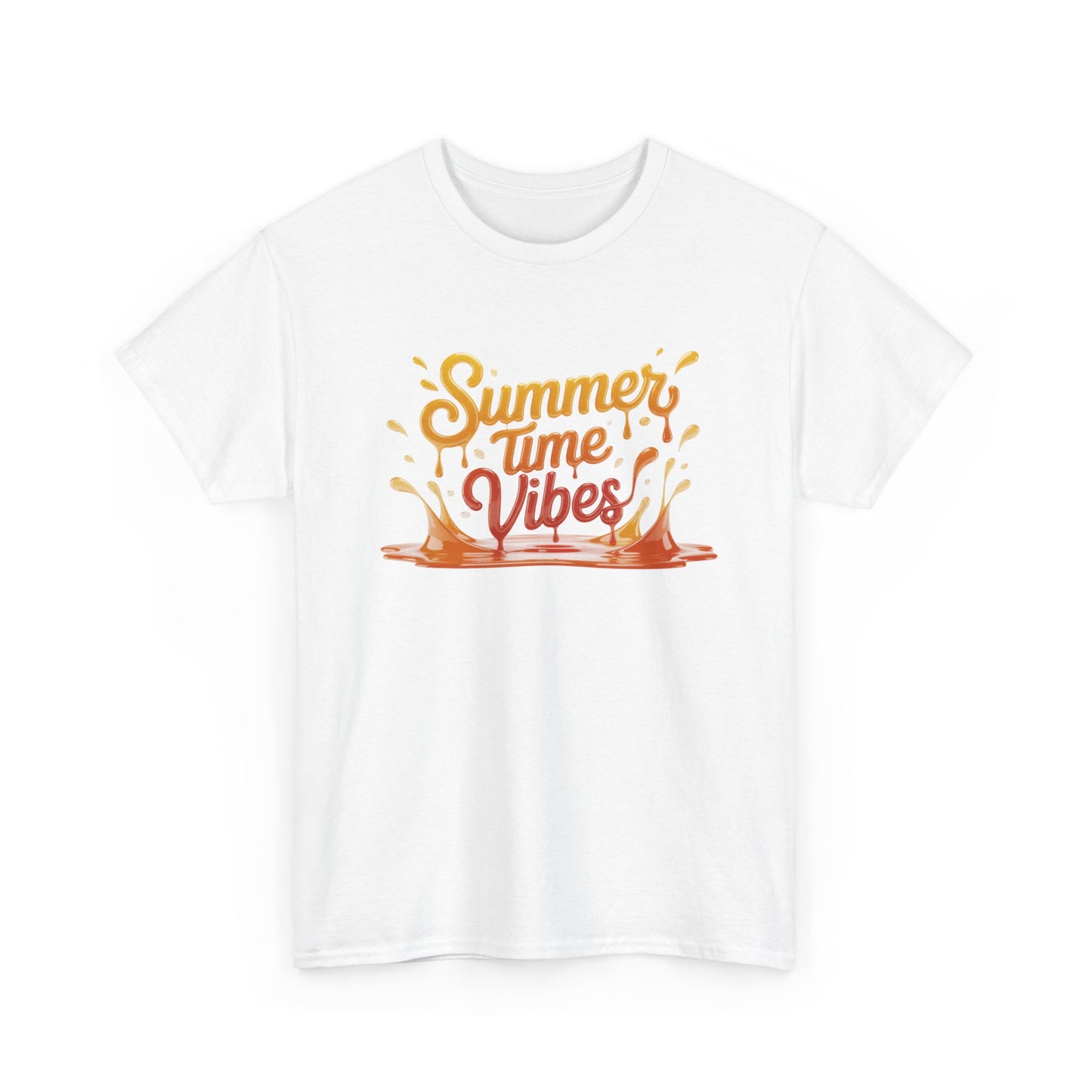 Summer Time Vibes Unisex Heavy Cotton Tee, Casual Summer Clothing, Beachwear, Vacation Top, Gift for Friends