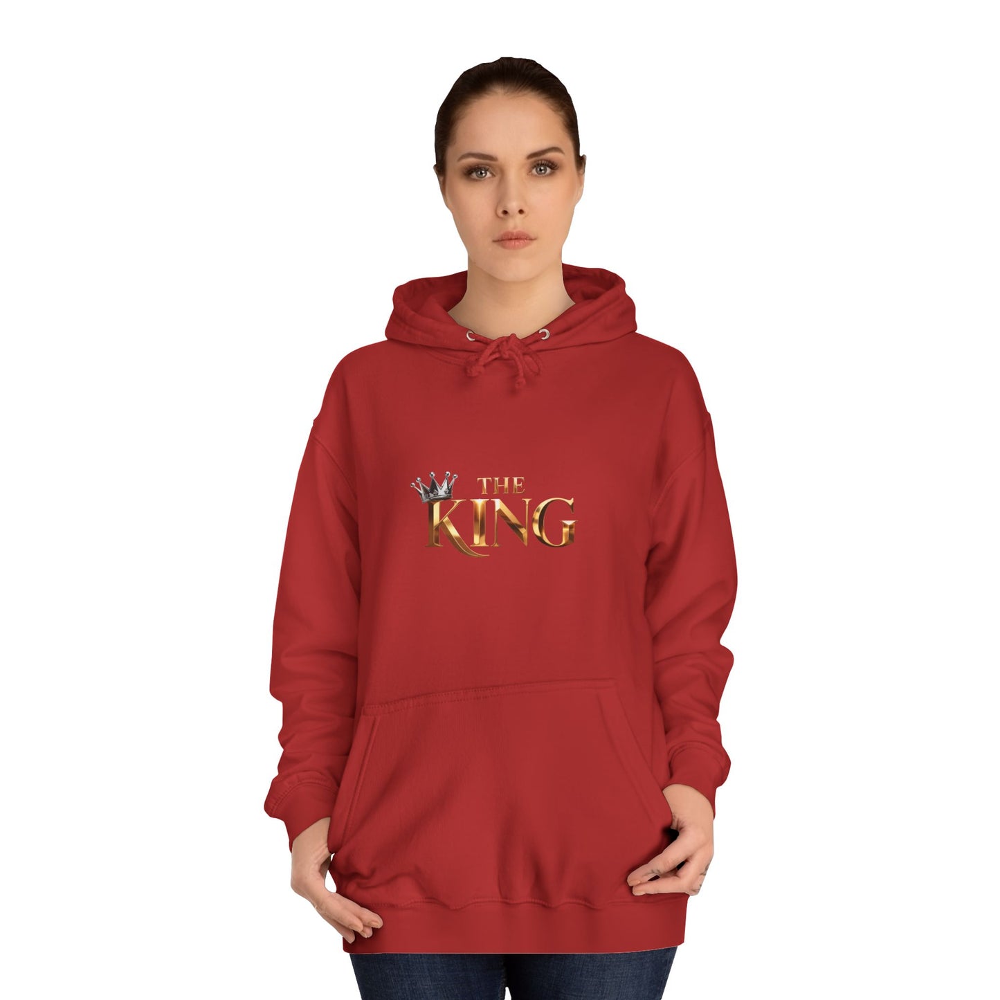 Cool Unisex College Hoodie with 'King' Print, Perfect for Students, Gifts, Casual Wear, College Events, Street Style
