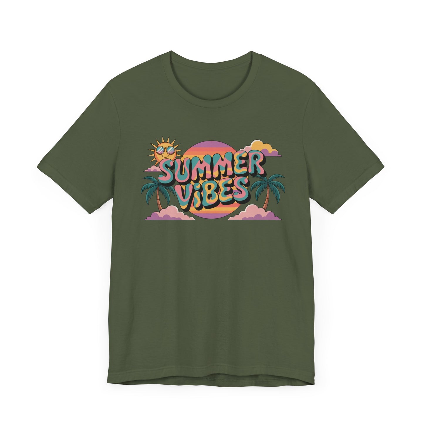 Summer Vibes Graphic Tee, Beachwear, Vacation Shirt, Gift for Sun Lovers, Retro Summer Apparel, Unisex T-Shirt