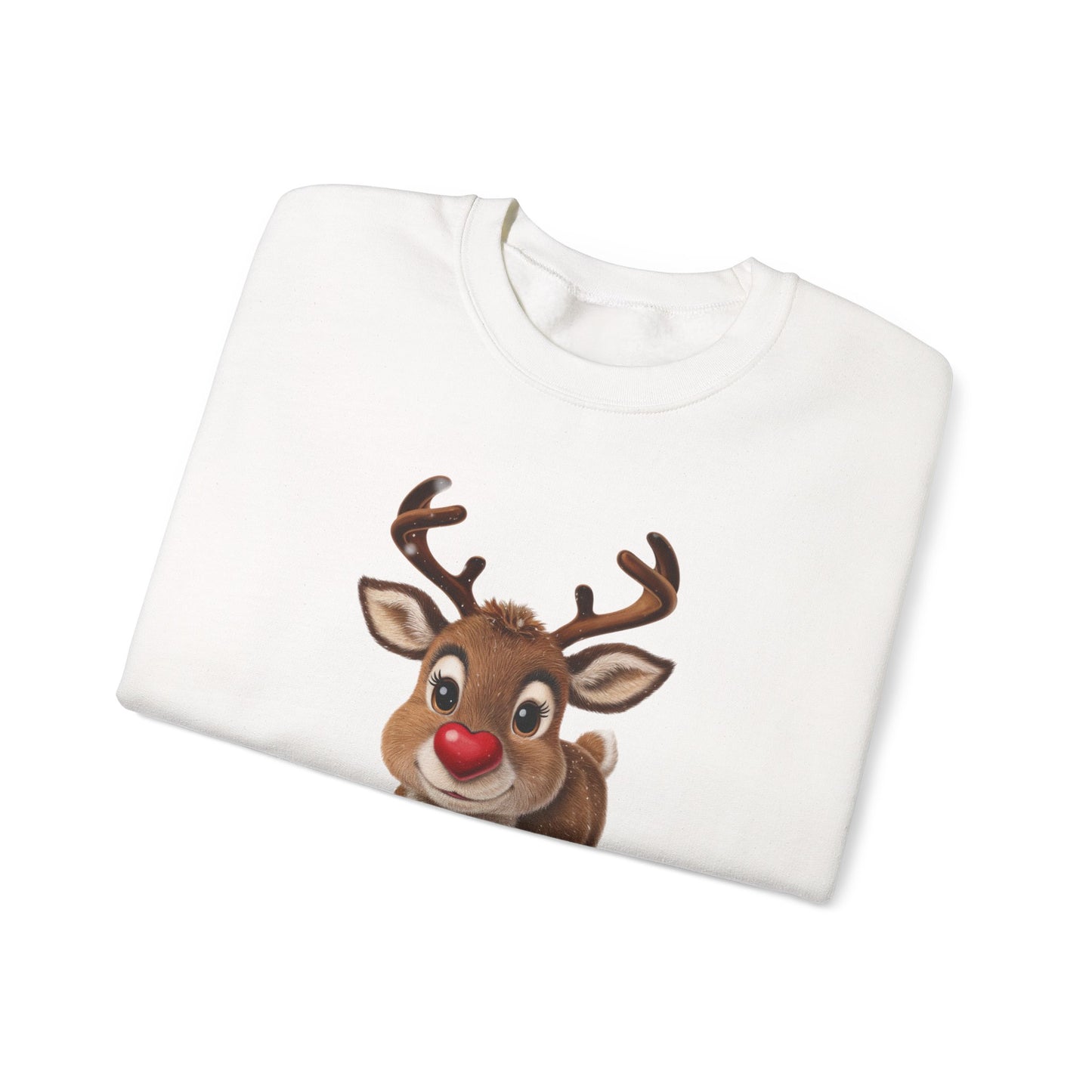 Adorable Reindeer Sweatshirt, Cozy Holiday Wear, Christmas Gift, Winter Outfit, Cute Crewneck