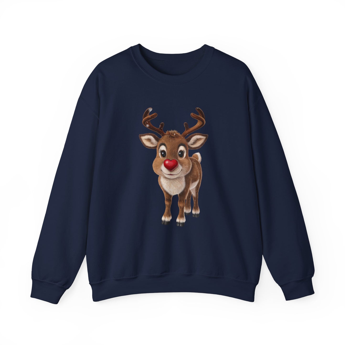 Adorable Reindeer Sweatshirt, Cozy Holiday Wear, Christmas Gift, Winter Outfit, Cute Crewneck