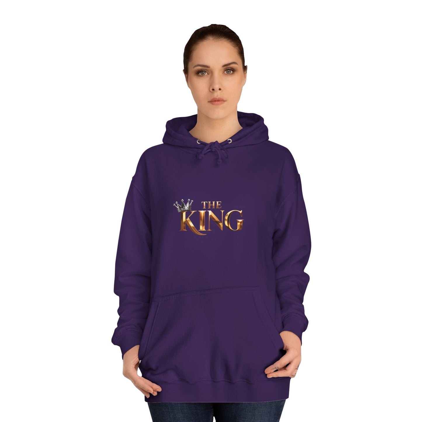 Cool Unisex College Hoodie with 'King' Print, Perfect for Students, Gifts, Casual Wear, College Events, Street Style