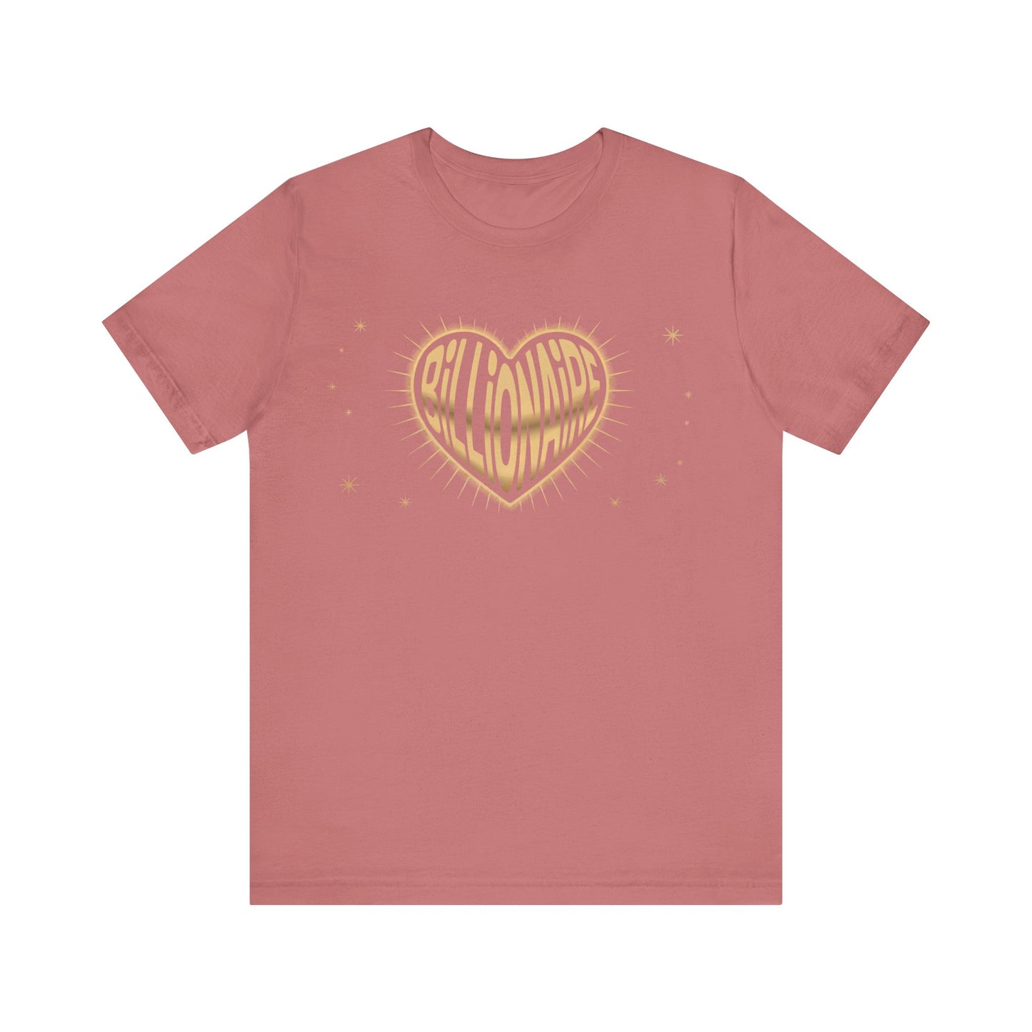 Billionaire Heart Tee, Unisex Jersey Short Sleeve Shirt, Casual Tee for Success Enthusiasts, Gift for Entrepreneurs, Motivational T-Shirt