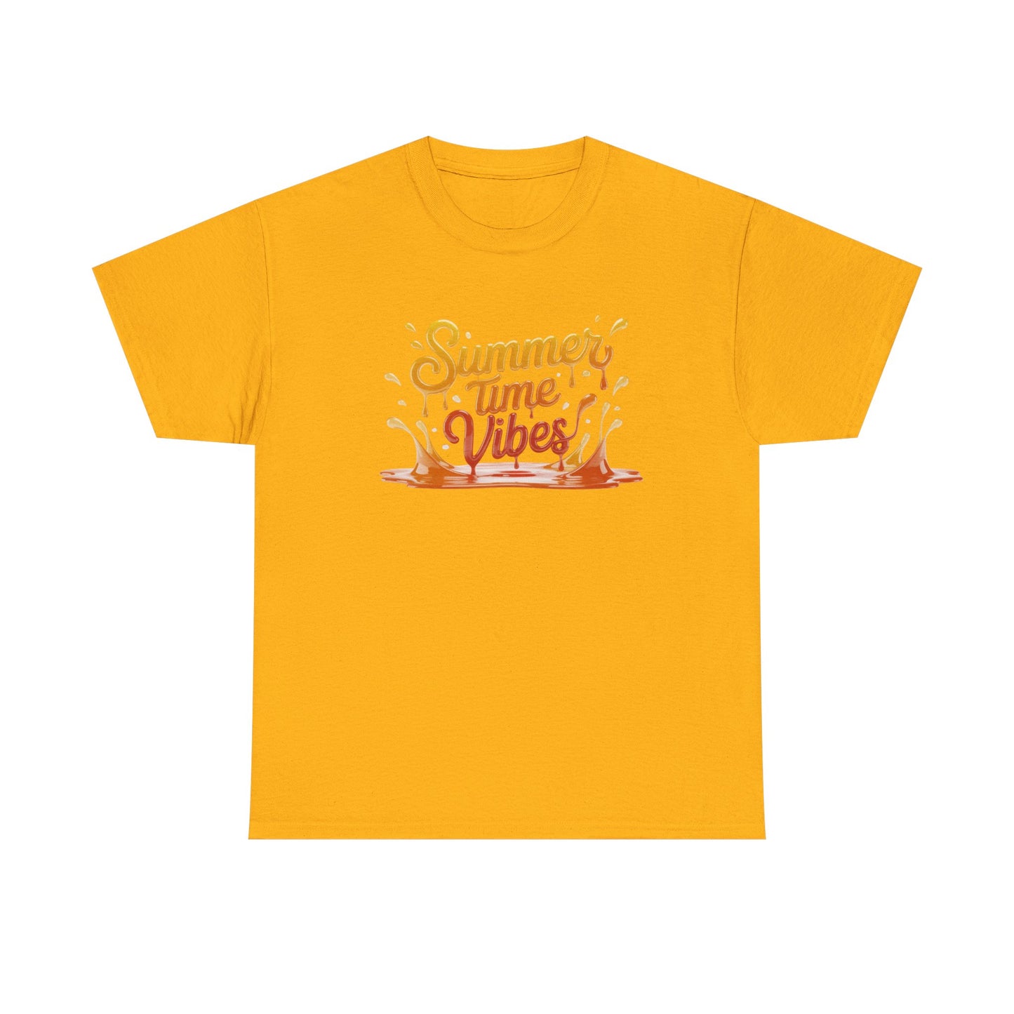 Summer Time Vibes Unisex Heavy Cotton Tee, Casual Summer Clothing, Beachwear, Vacation Top, Gift for Friends