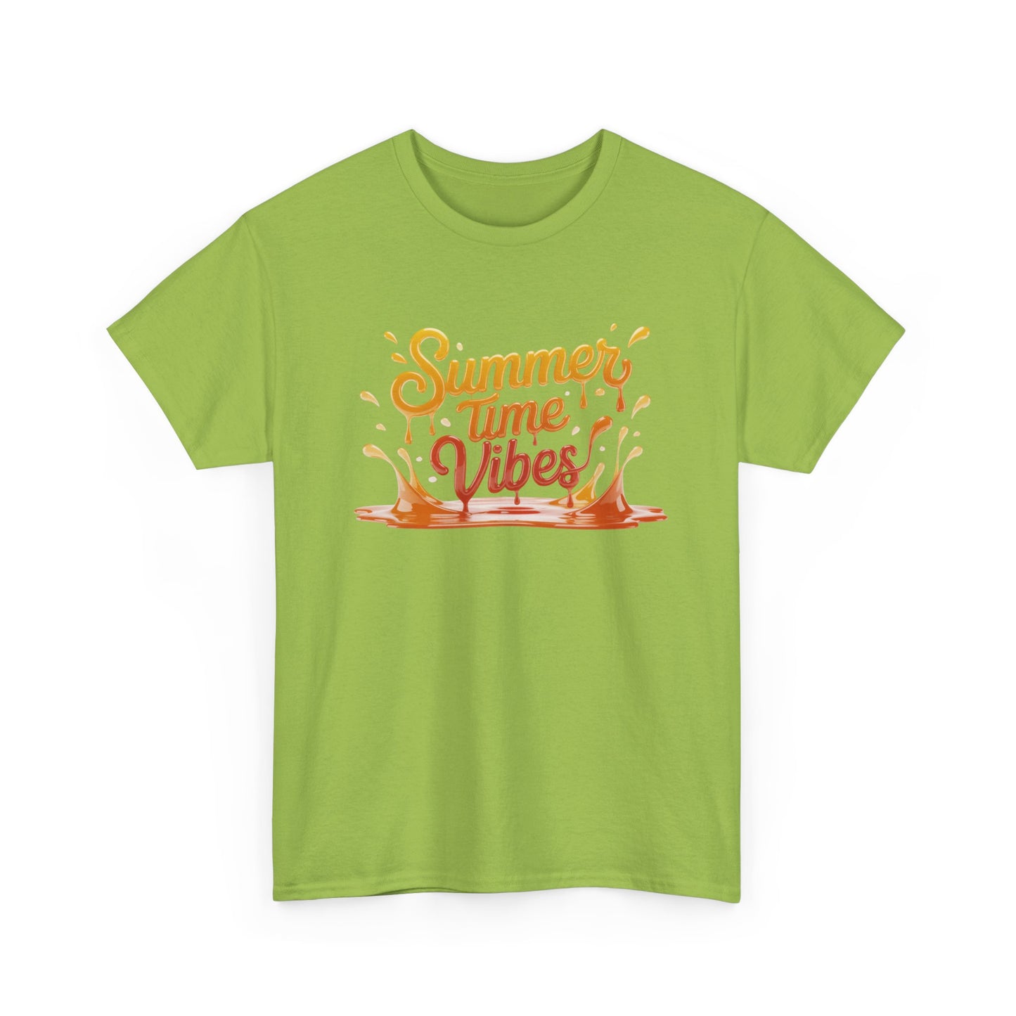 Summer Time Vibes Unisex Heavy Cotton Tee, Casual Summer Clothing, Beachwear, Vacation Top, Gift for Friends