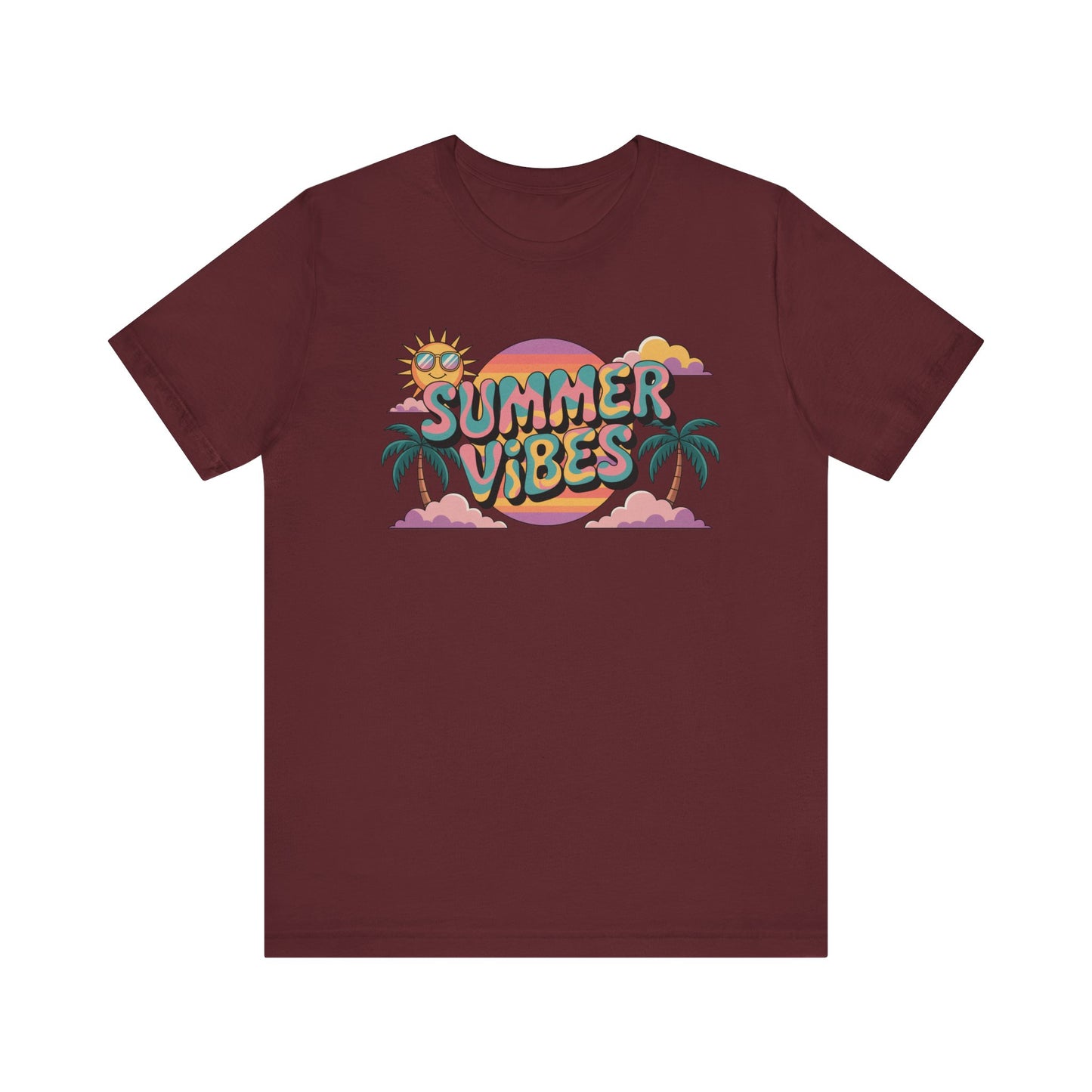 Summer Vibes Graphic Tee, Beachwear, Vacation Shirt, Gift for Sun Lovers, Retro Summer Apparel, Unisex T-Shirt