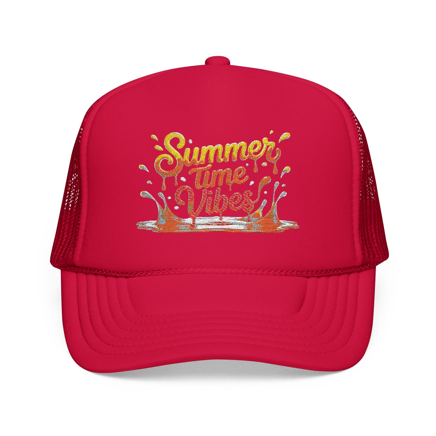 Summer Time Vibes Foam Trucker Hat, Beach Hat, Gift for Him/Her, Summer Accessory, Casual Cap, Outdoor Fun