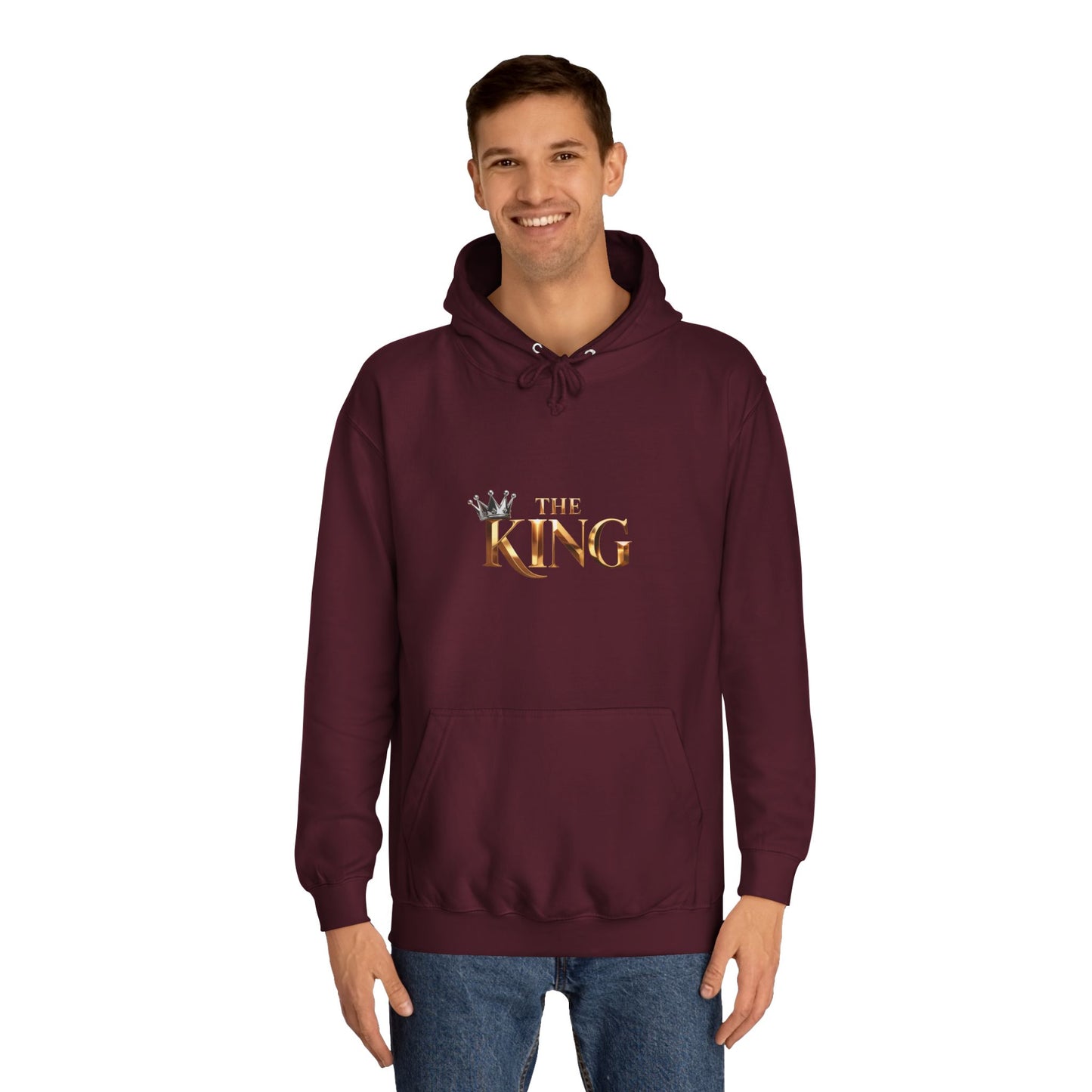 Cool Unisex College Hoodie with 'King' Print, Perfect for Students, Gifts, Casual Wear, College Events, Street Style