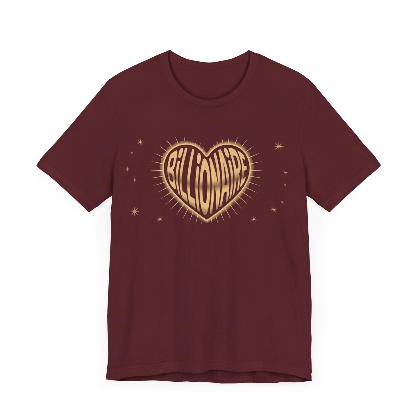 Billionaire Heart Tee, Unisex Jersey Short Sleeve Shirt, Casual Tee for Success Enthusiasts, Gift for Entrepreneurs, Motivational T-Shirt